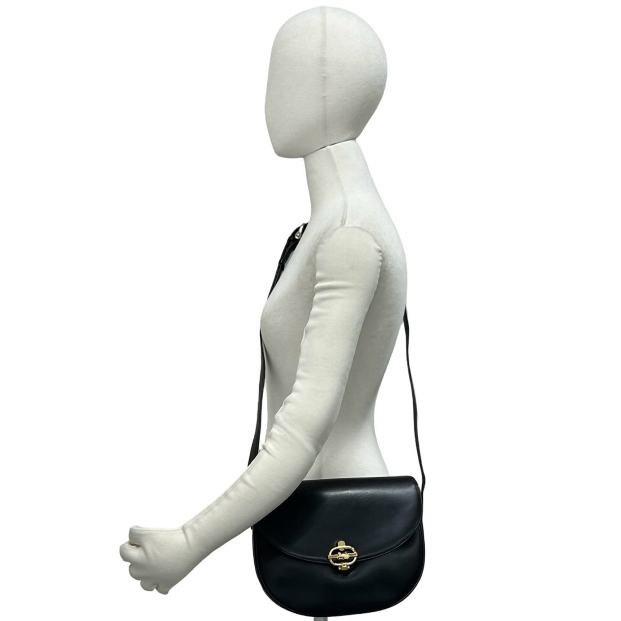 Celine Black Leather Pochette Shoulder Bag (Pre-Owned)