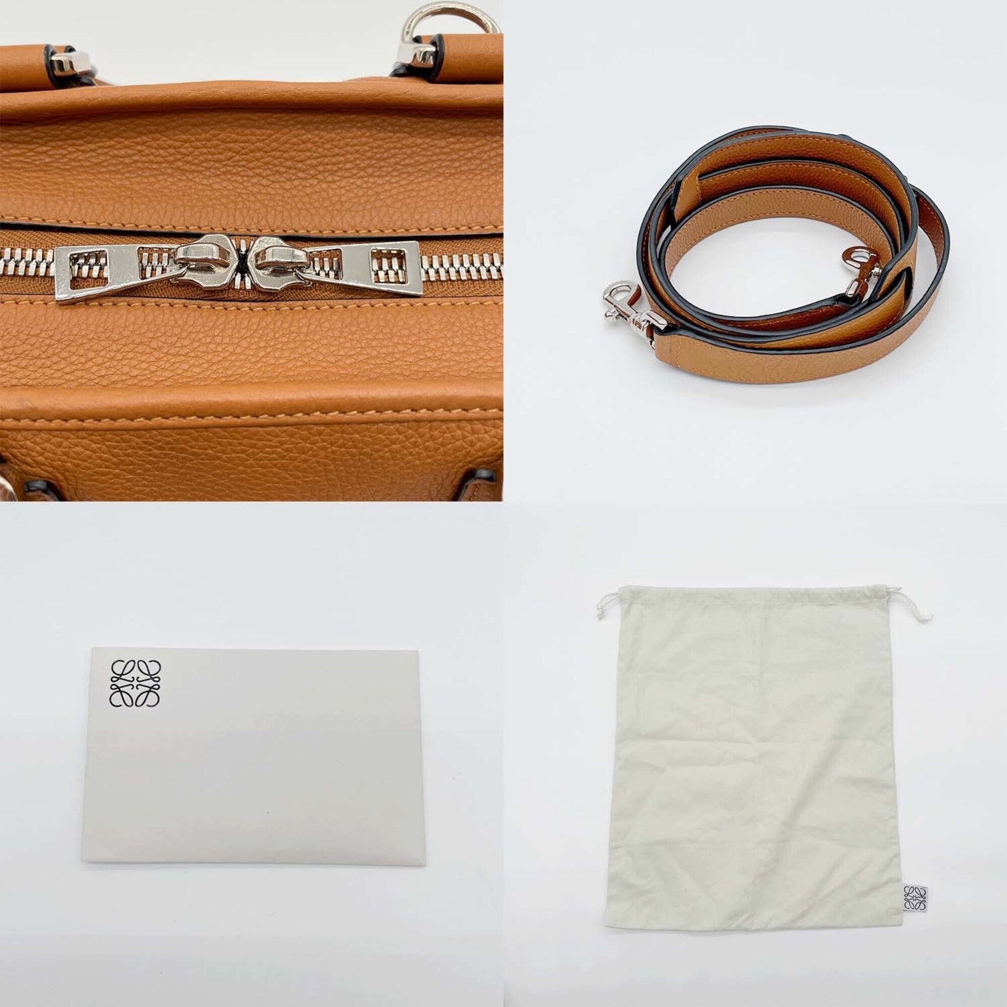 Loewe Brown Canvas Leather Handbag (Pre-Owned)