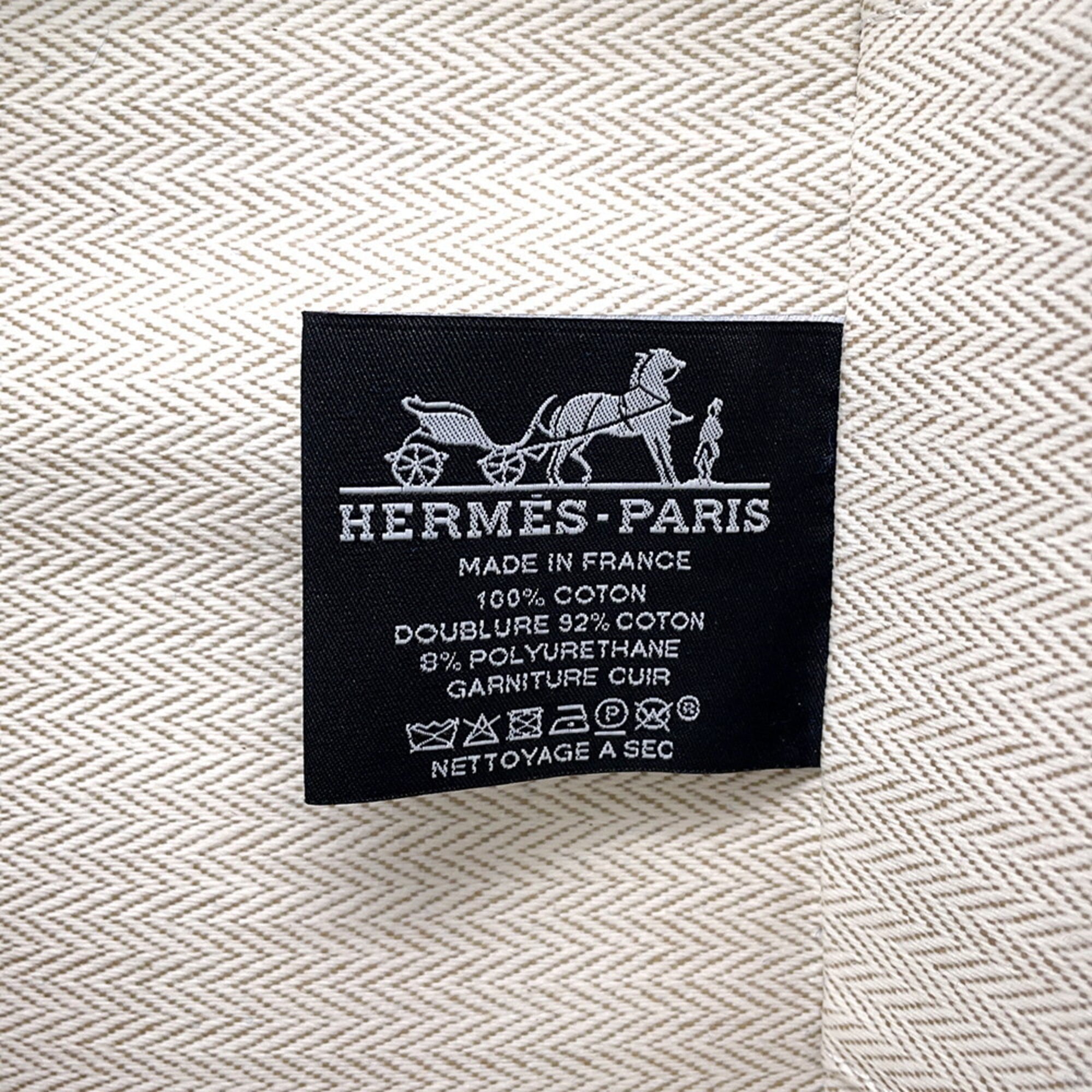 Hermes Ivory Marine Blue Toile H Handbag Pouch (Pre-Owned)