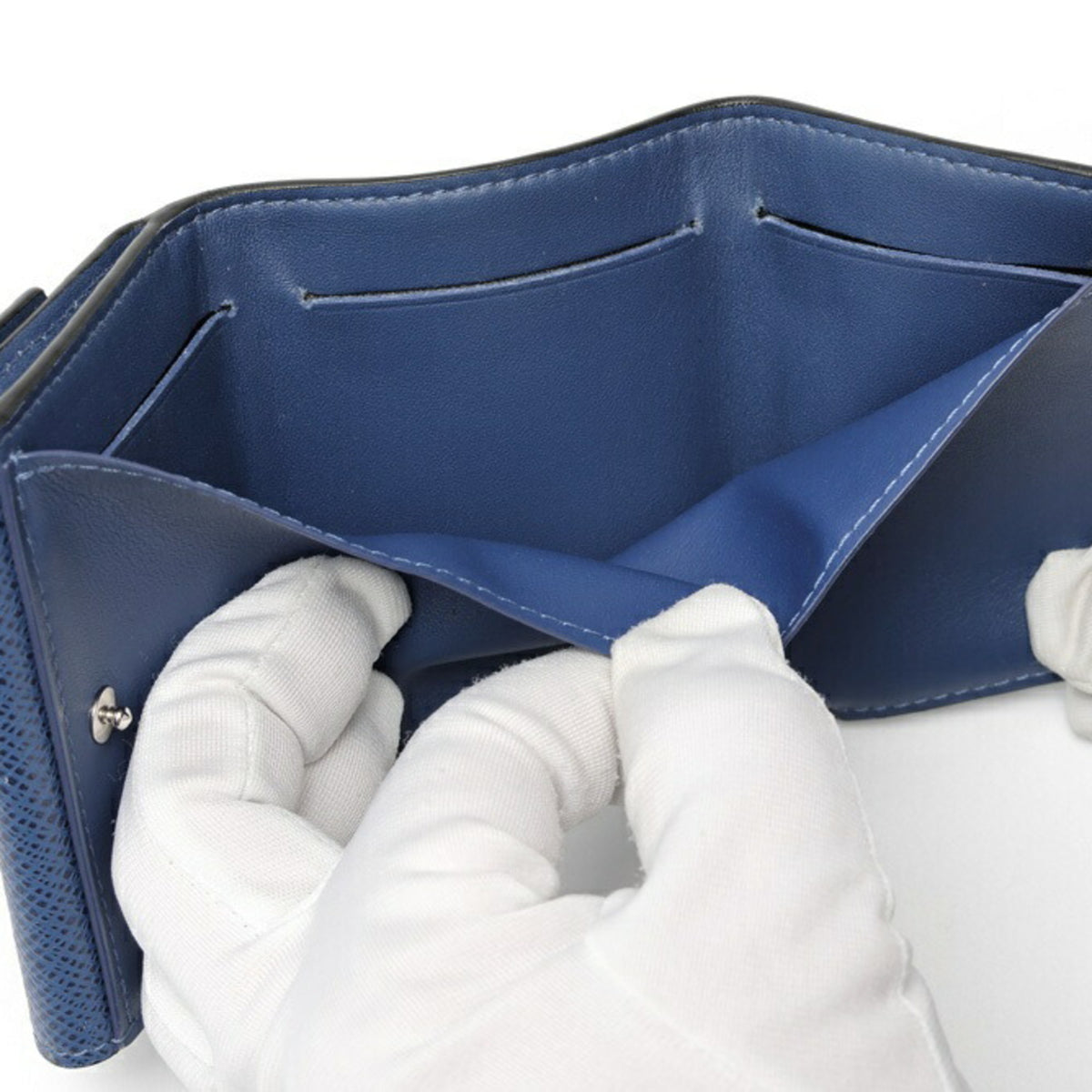 Louis Vuitton Blue Taigarama Wallet (Tri-Fold) (Pre-Owned)