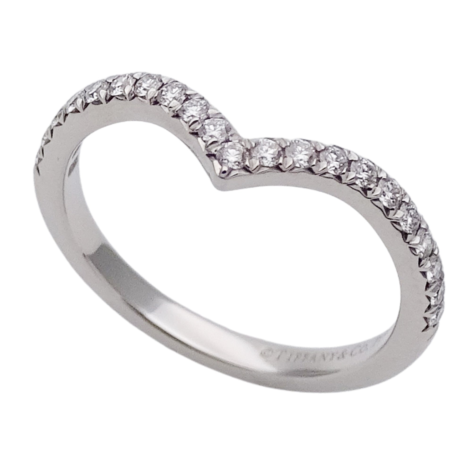 Tiffany Silver Platinum 950 Band Ring (Pre-Owned)