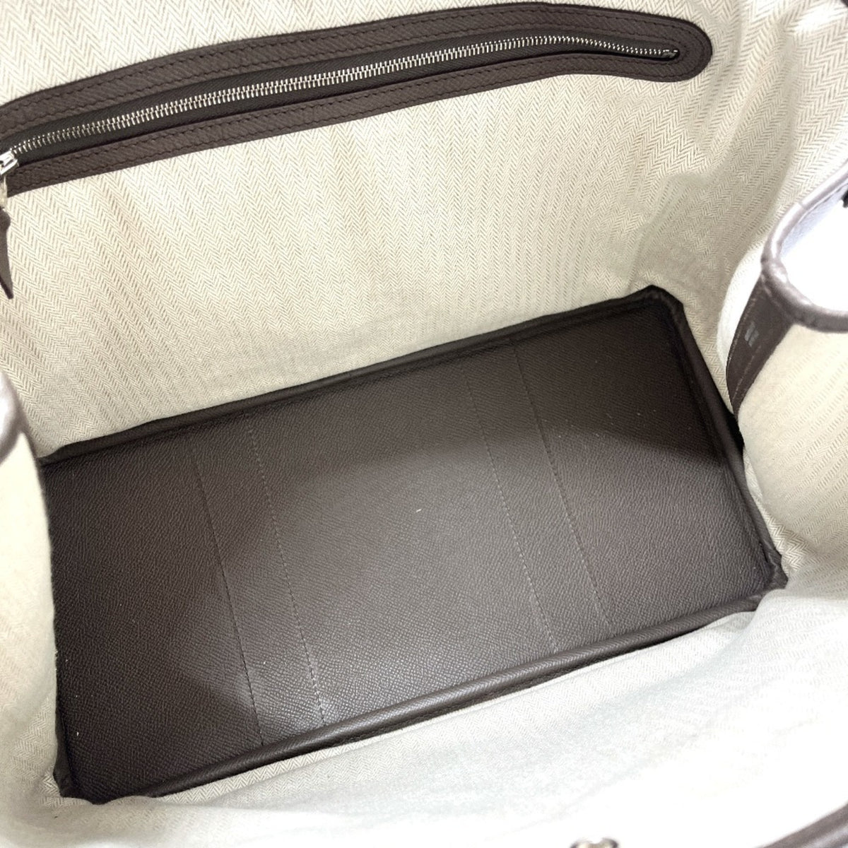 Hermes Garden Gray Epsom Leather Handbag Tote Bag (Pre-Owned)