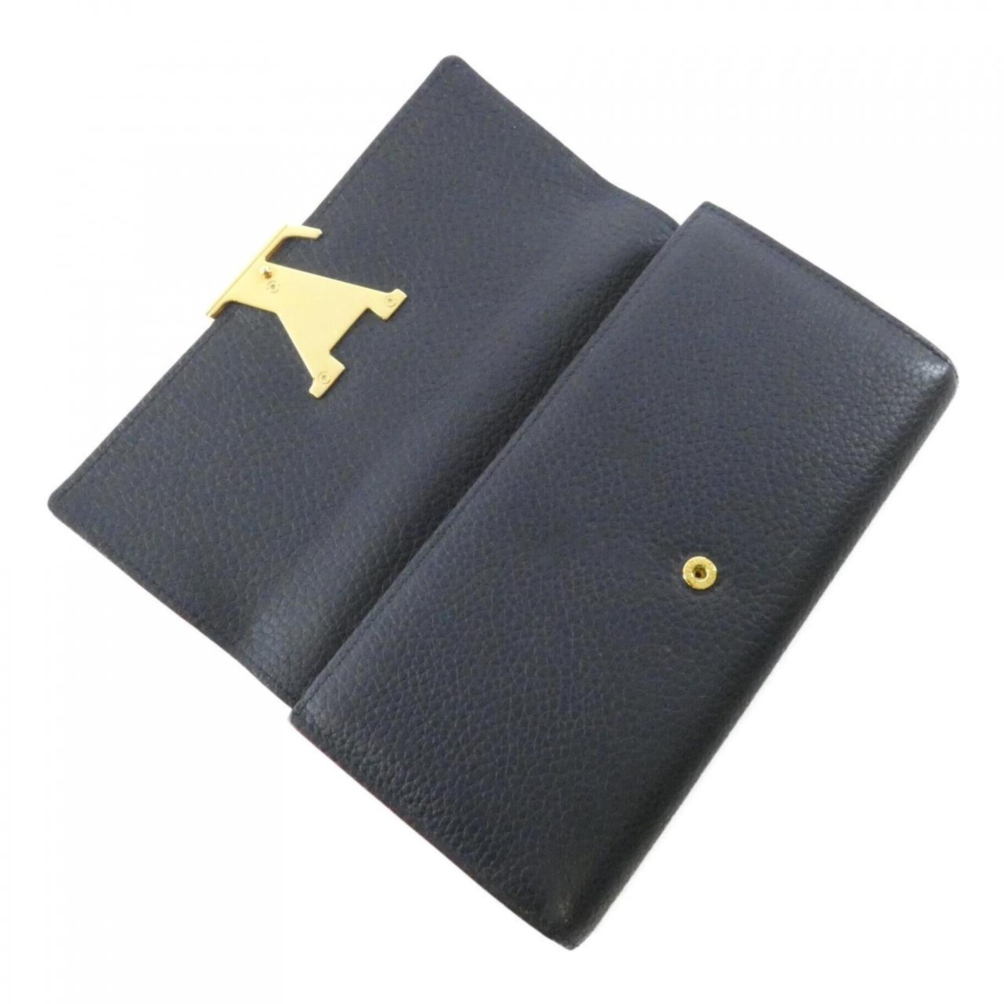 Louis Vuitton Marine Rouge Leather Long Wallet (Bi-Fold) (Pre-Owned)