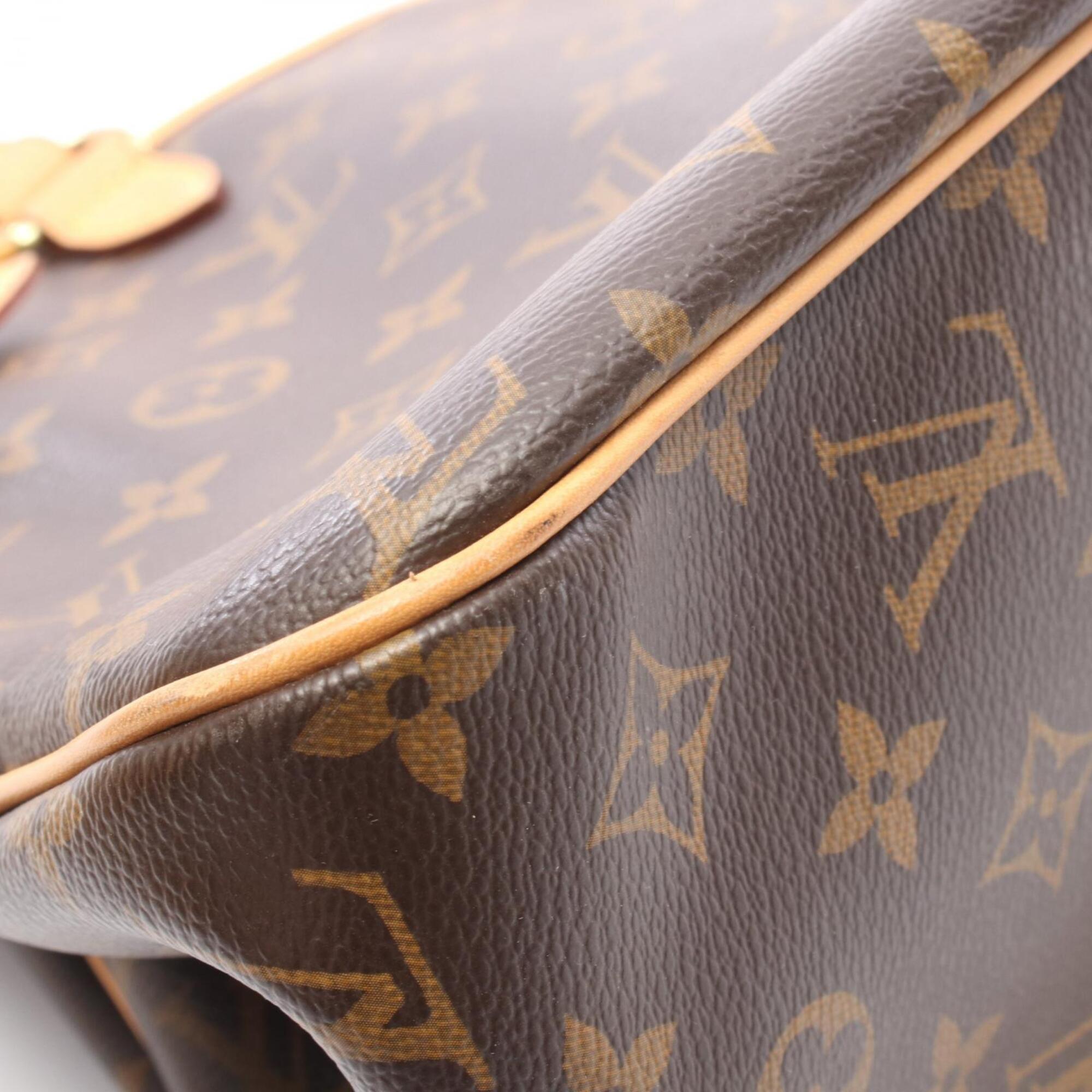 Louis Vuitton Brown Coated Canvas Leather Handbag Shoulder Bag (Pre-Owned)