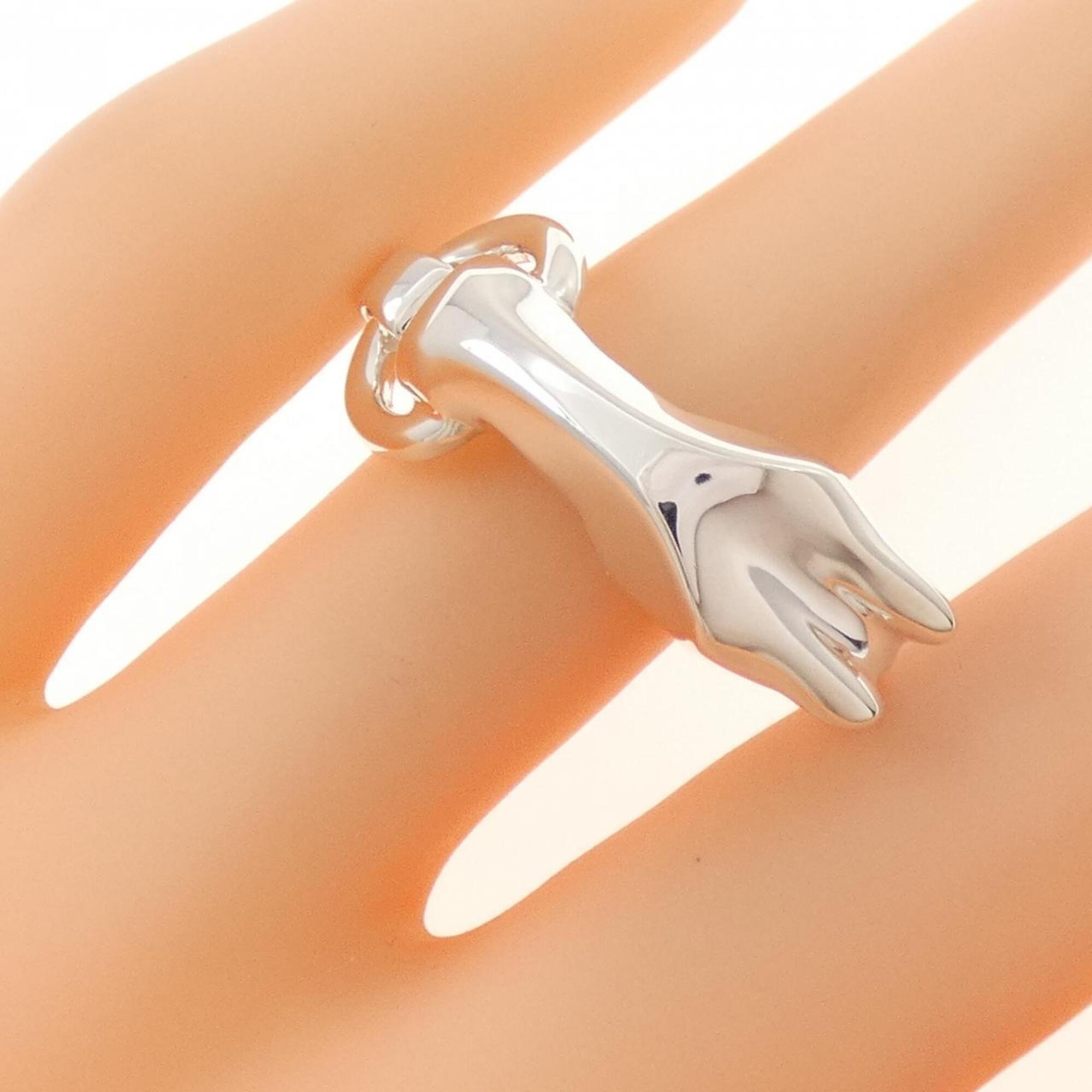 Hermes Silver 925 Band Ring (Pre-Owned)