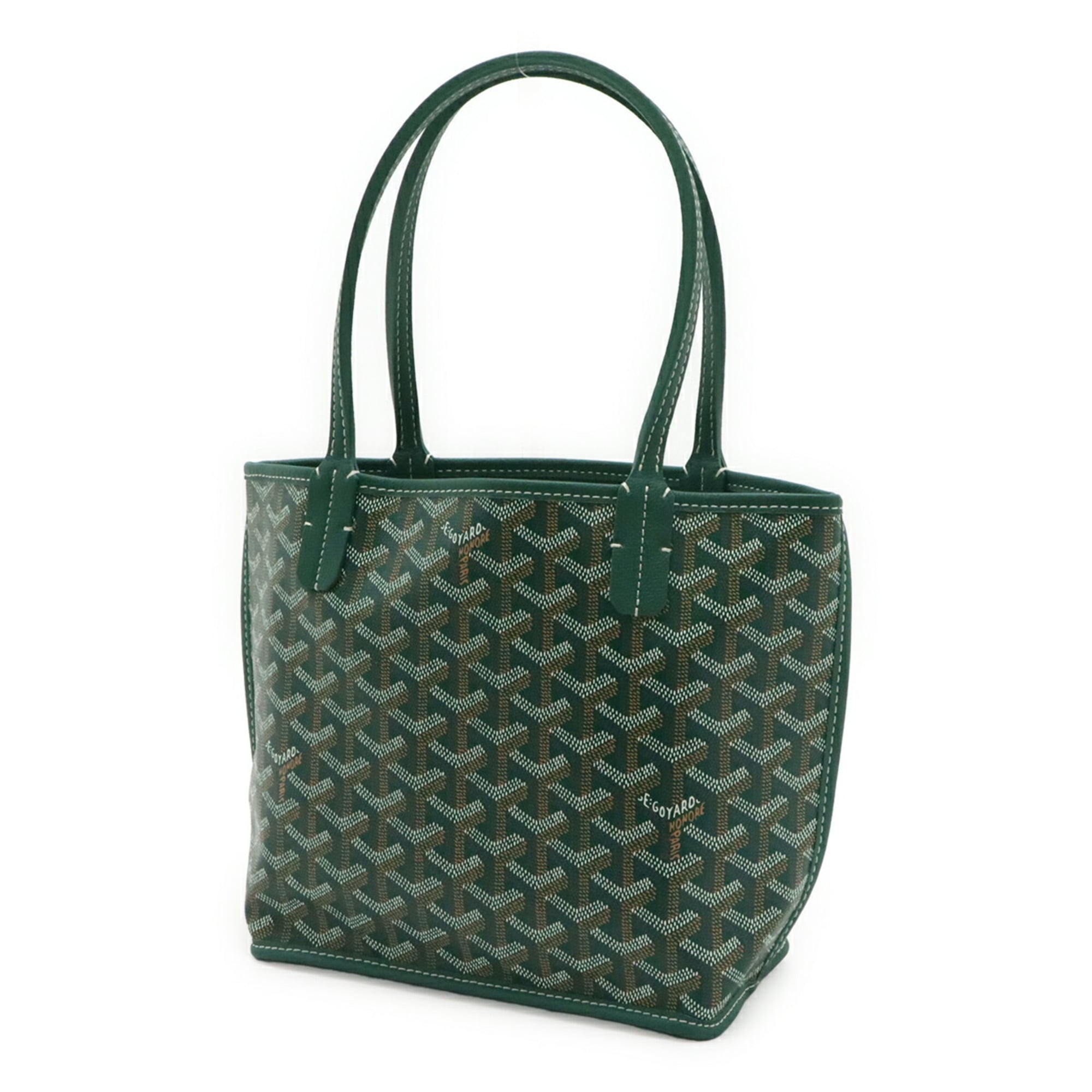 Goyard Green White Coated Canvas Handbag Pouch Tote Bag (Pre-Owned)