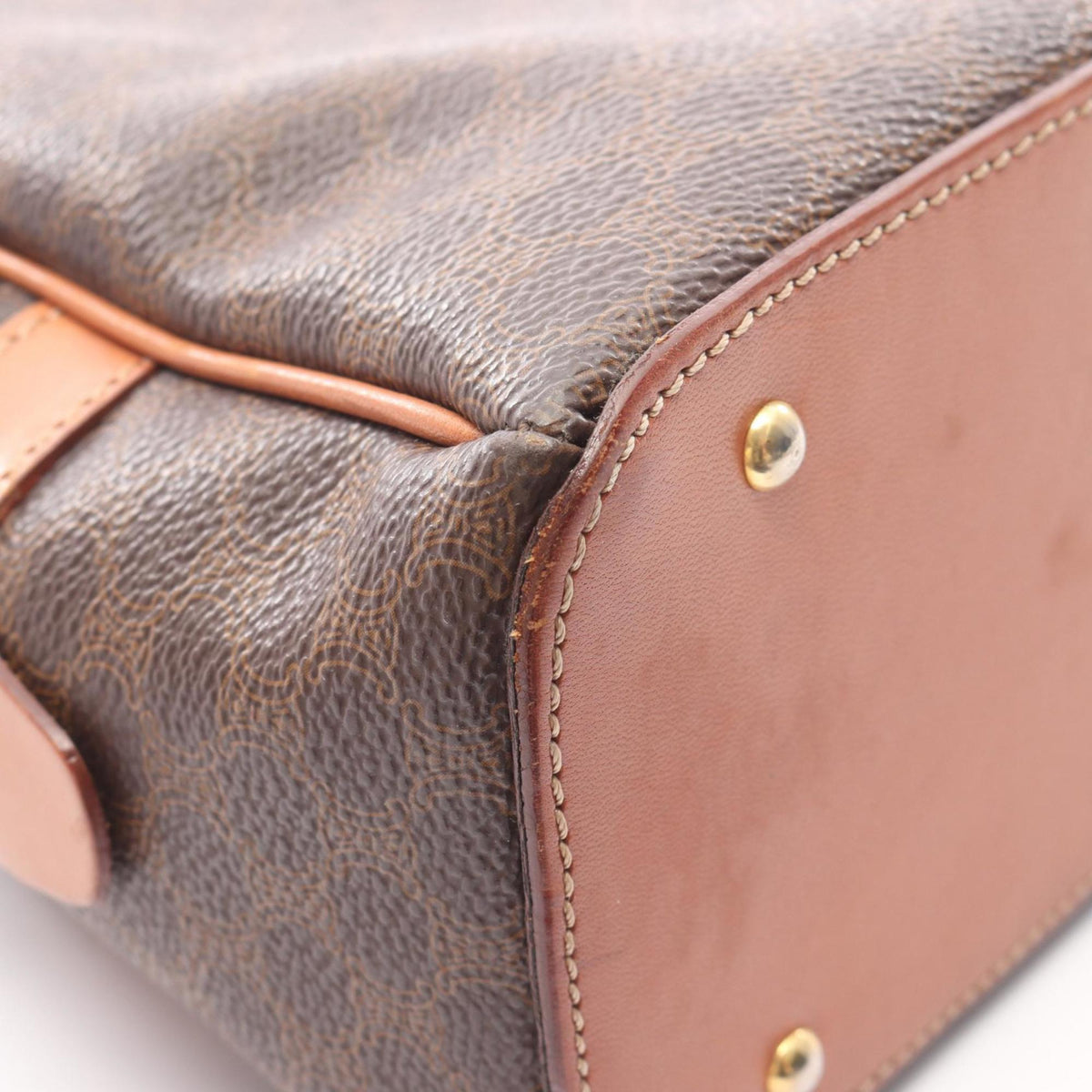 Celine Brown Coated Canvas Leather Handbag (Pre-Owned)