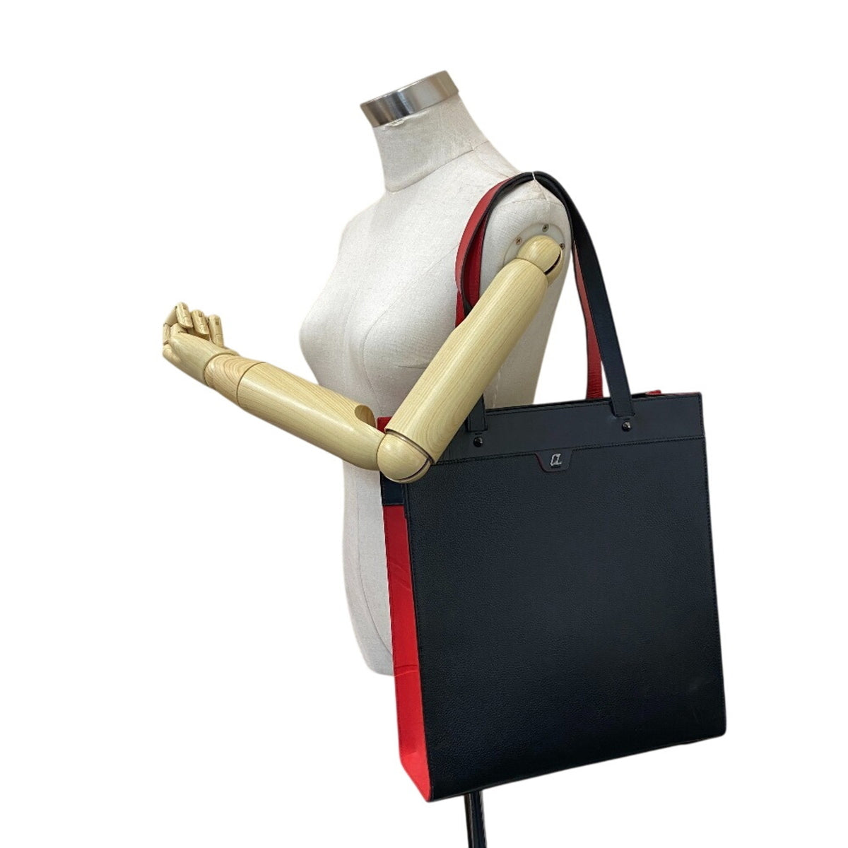Christian Louboutin Black Leather Shoulder Bag Tote Bag (Pre-Owned)