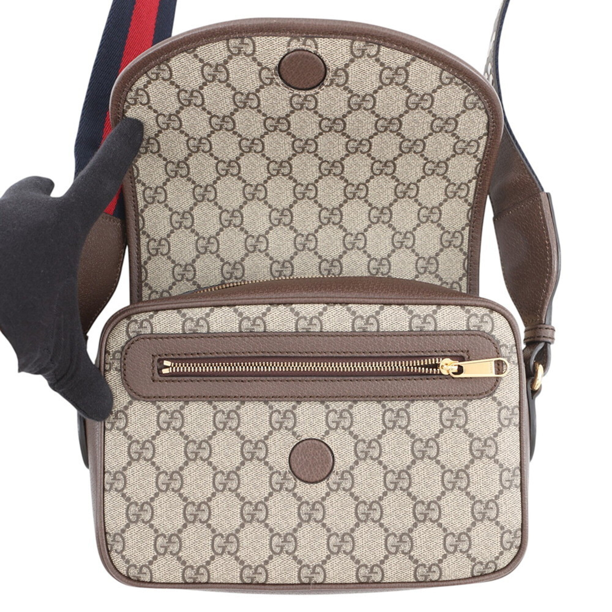 Gucci Beige Multi-Color Gg Supreme Handbag Shoulder Bag (Pre-Owned)