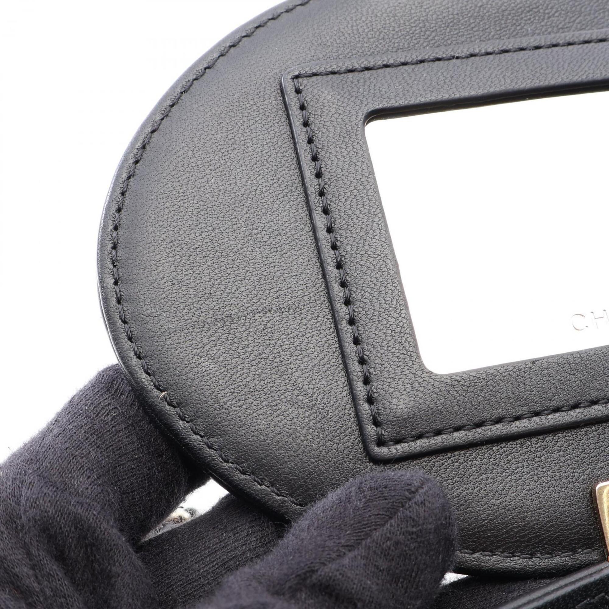 Chanel Black Leather Handbag Shoulder Bag (Pre-Owned)