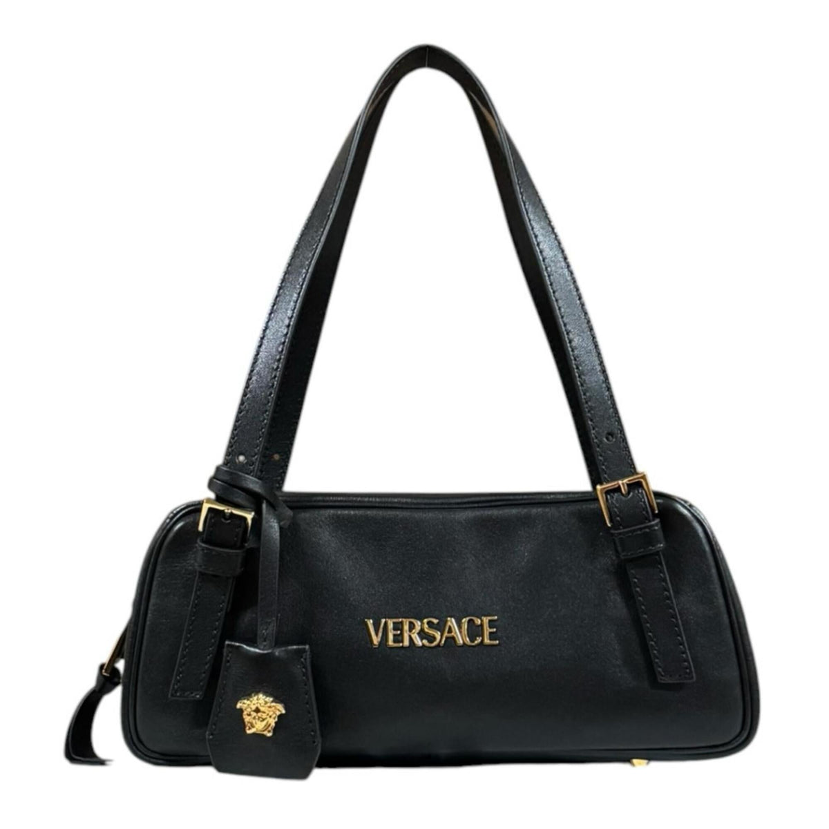 Versace Black Leather Handbag (Pre-Owned)