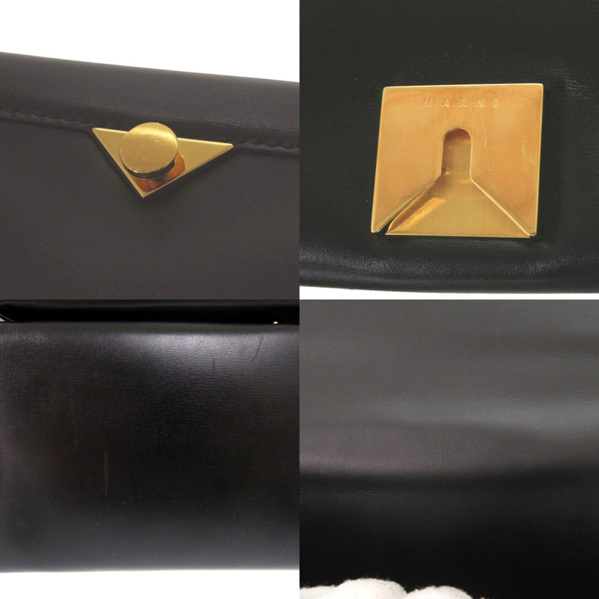 Marni Black Leather Handbag Shoulder Bag (Pre-Owned)