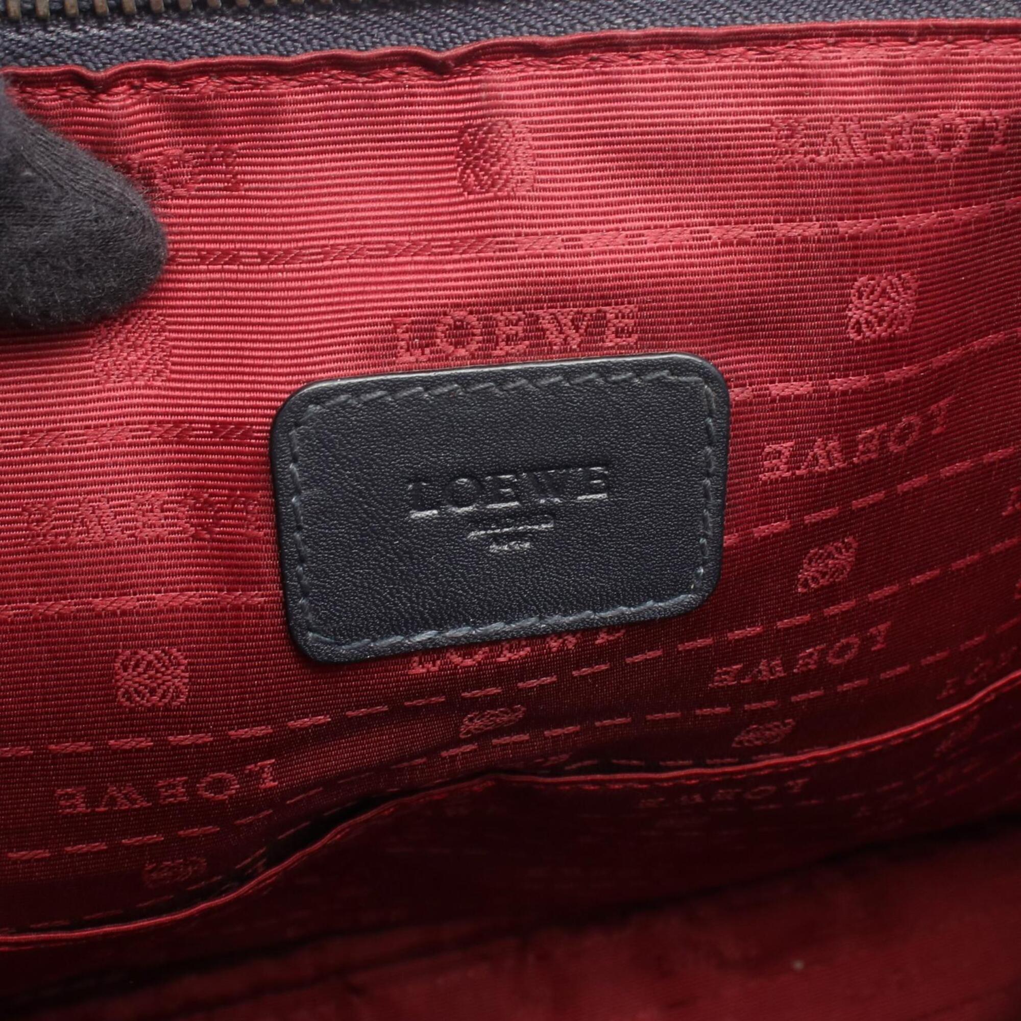 Loewe Black Navy Leather Briefcase Handbag (Pre-Owned)