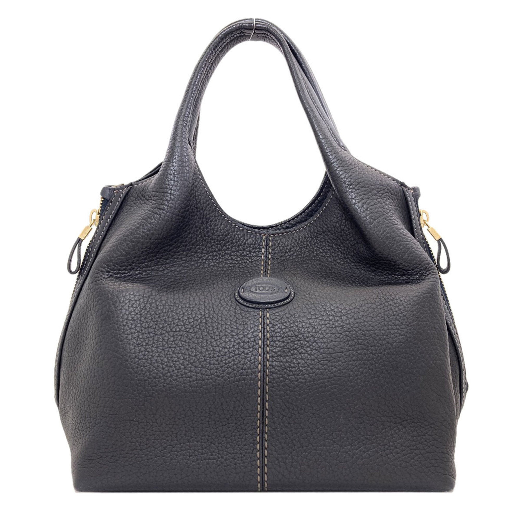 Tod's Black Leather Handbag (Pre-Owned)