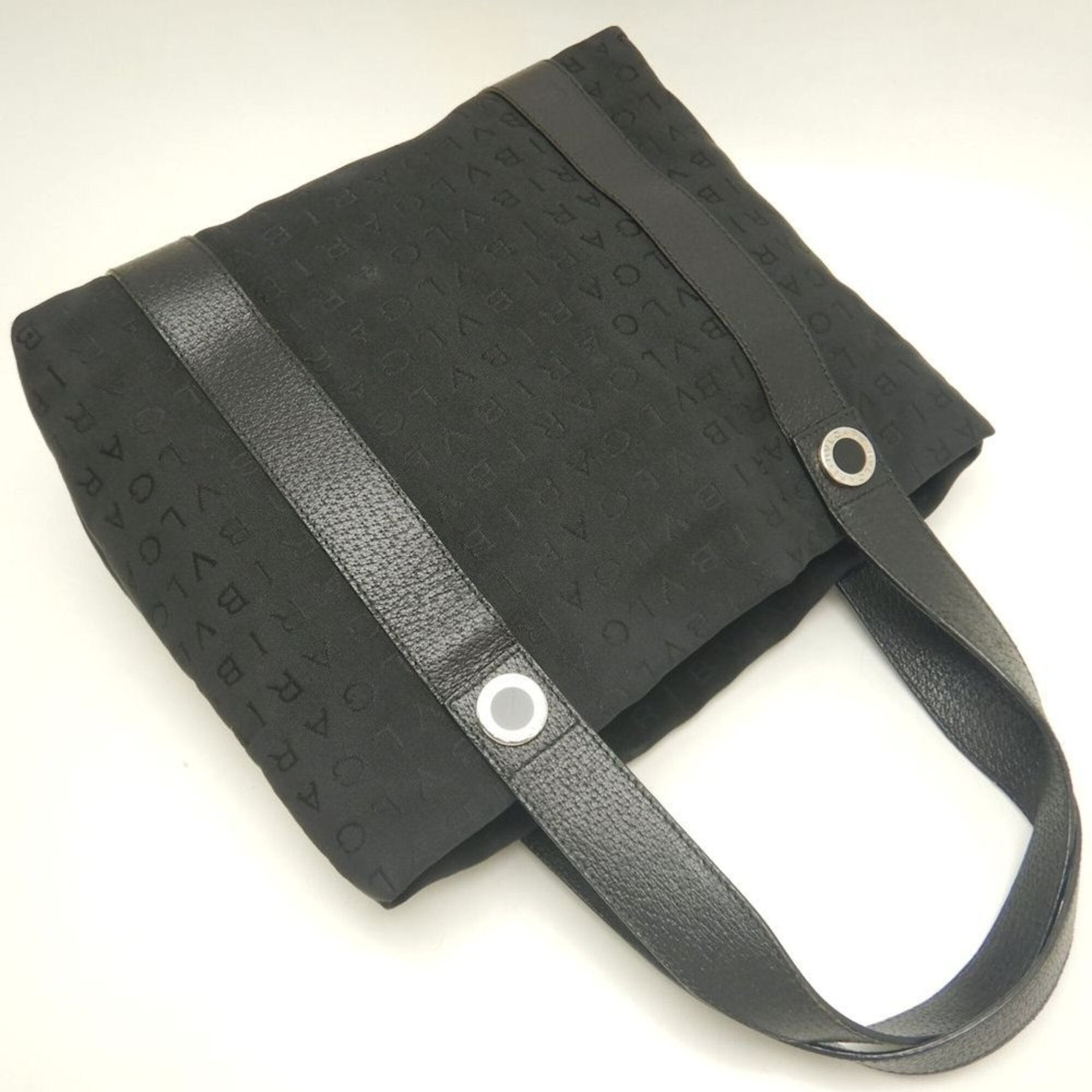 Bvlgari Logomania Black Canvas Tote Bag (Pre-Owned)