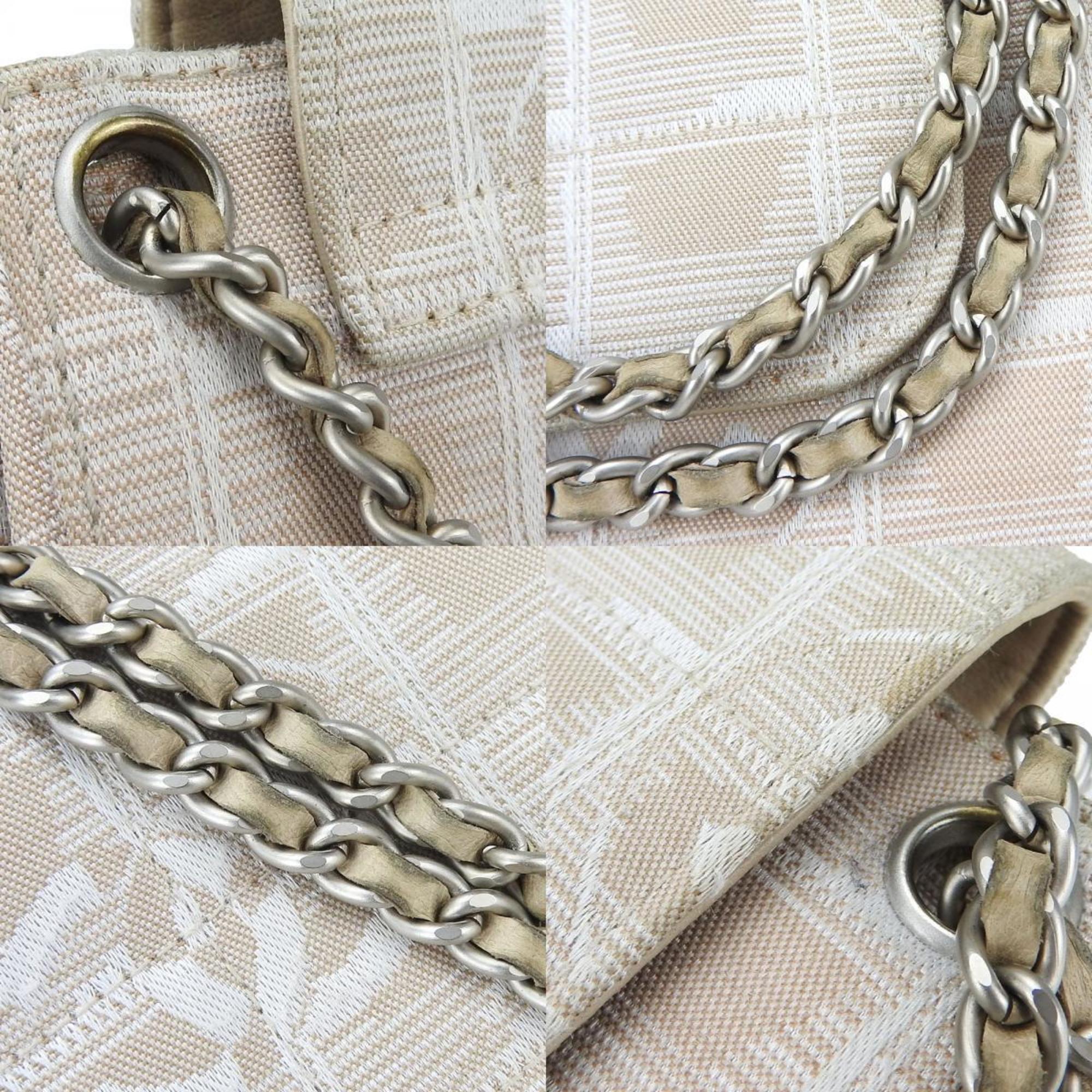 Chanel New Travel Line Pink Beige Nylon Shoulder Bag (Pre-Owned)