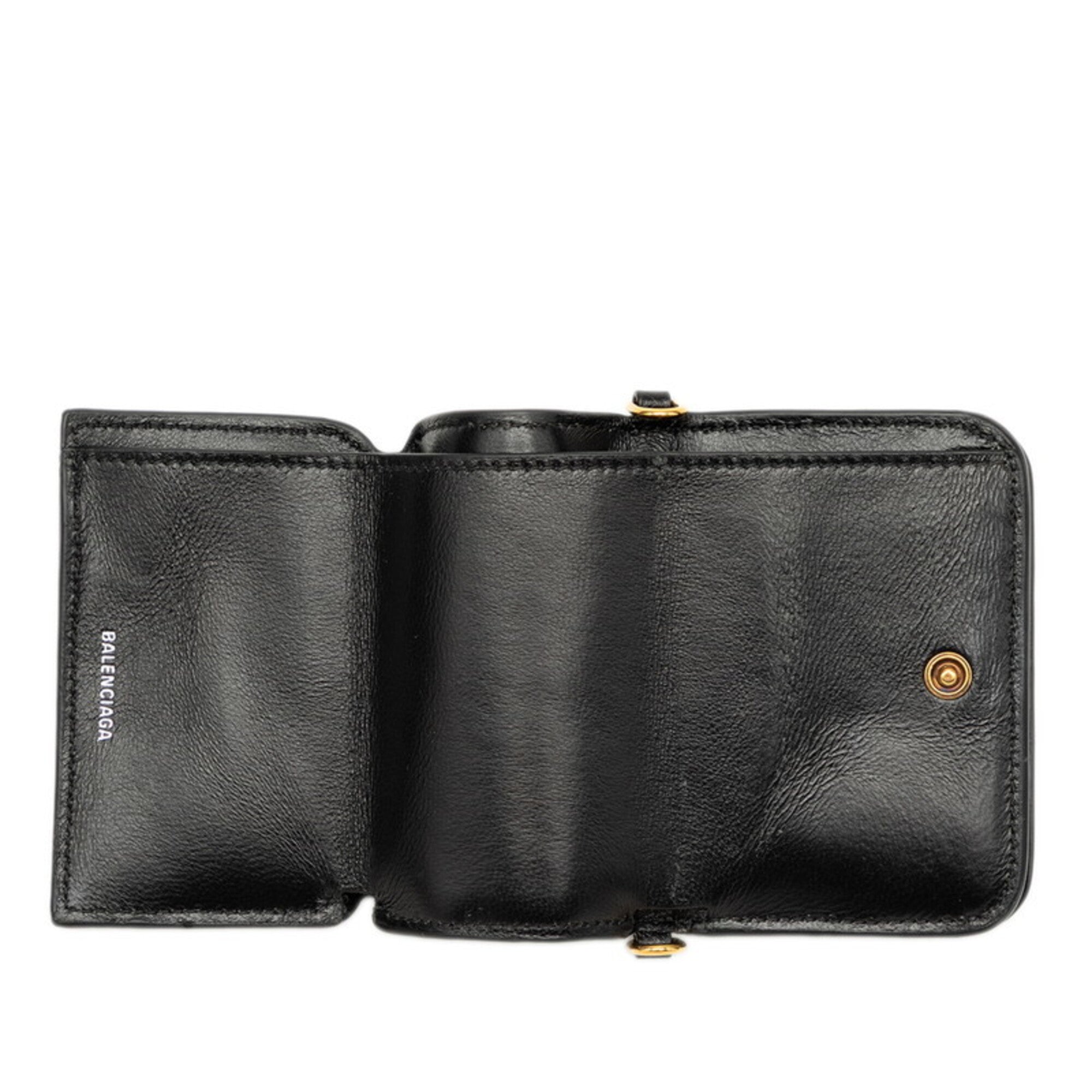 Balenciaga Black Leather Wallet (Tri-Fold) (Pre-Owned)