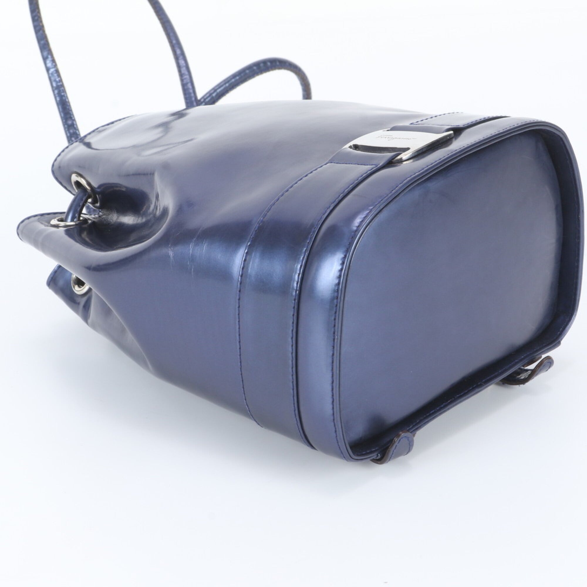 Salvatore Ferragamo Blue Leather Backpack Shoulder Bag (Pre-Owned)