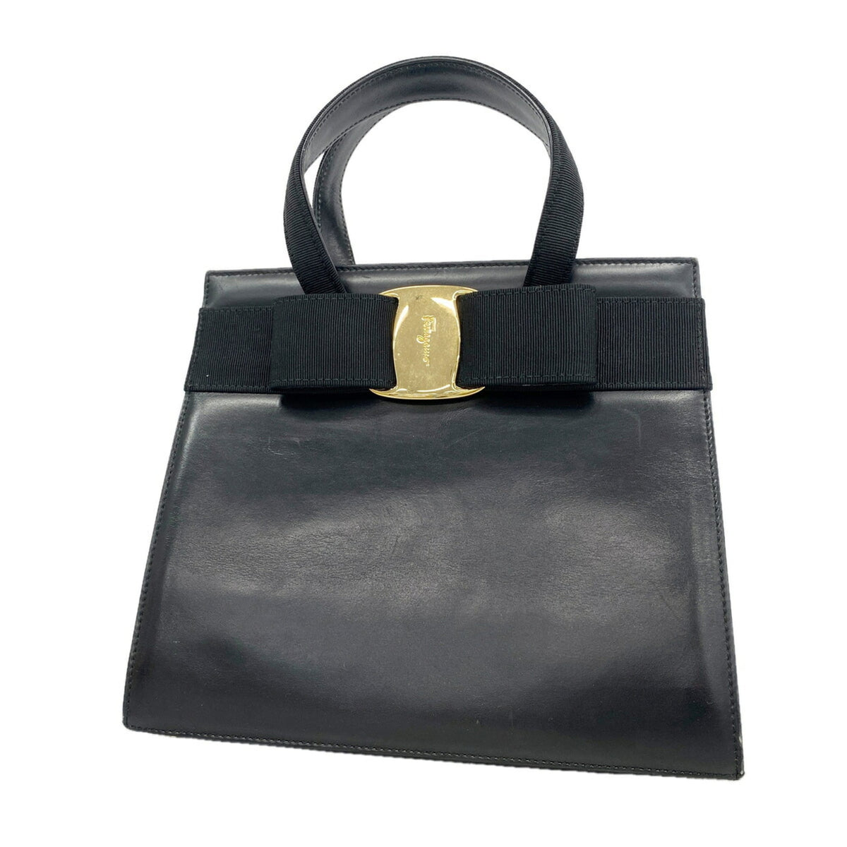 Salvatore Ferragamo Black Leather Handbag (Pre-Owned)