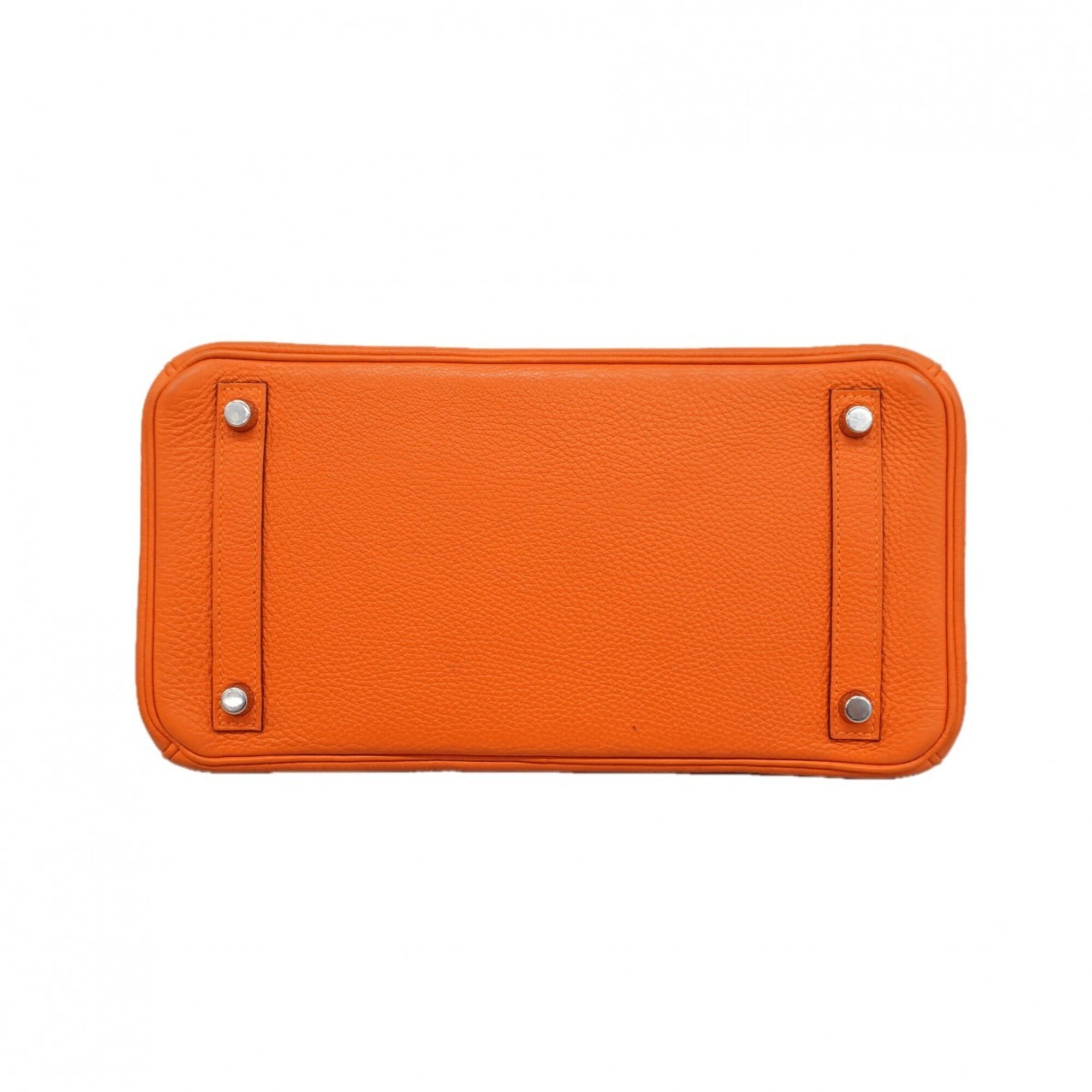 Hermes Orange Togo Leather Handbag (Pre-Owned)