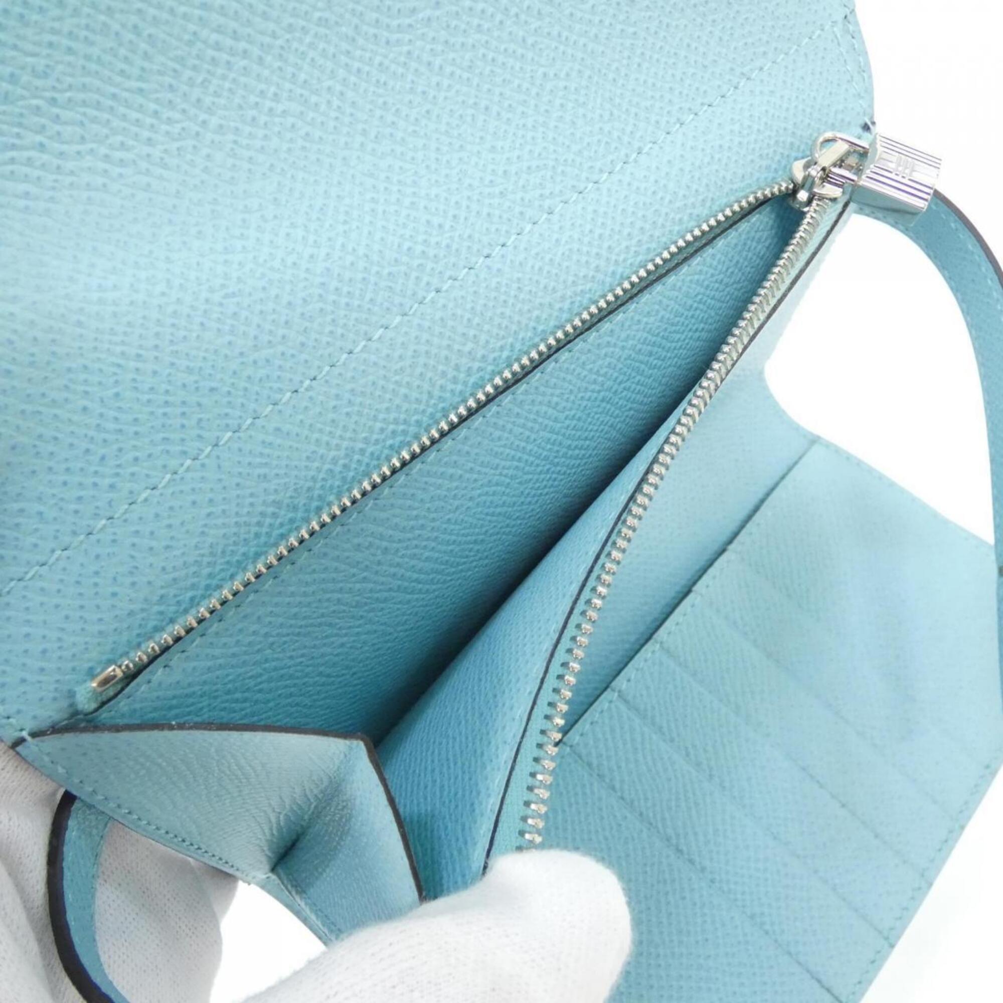 Hermes Blue Atoll Epsom Leather Long Wallet (Bi-Fold) (Pre-Owned)