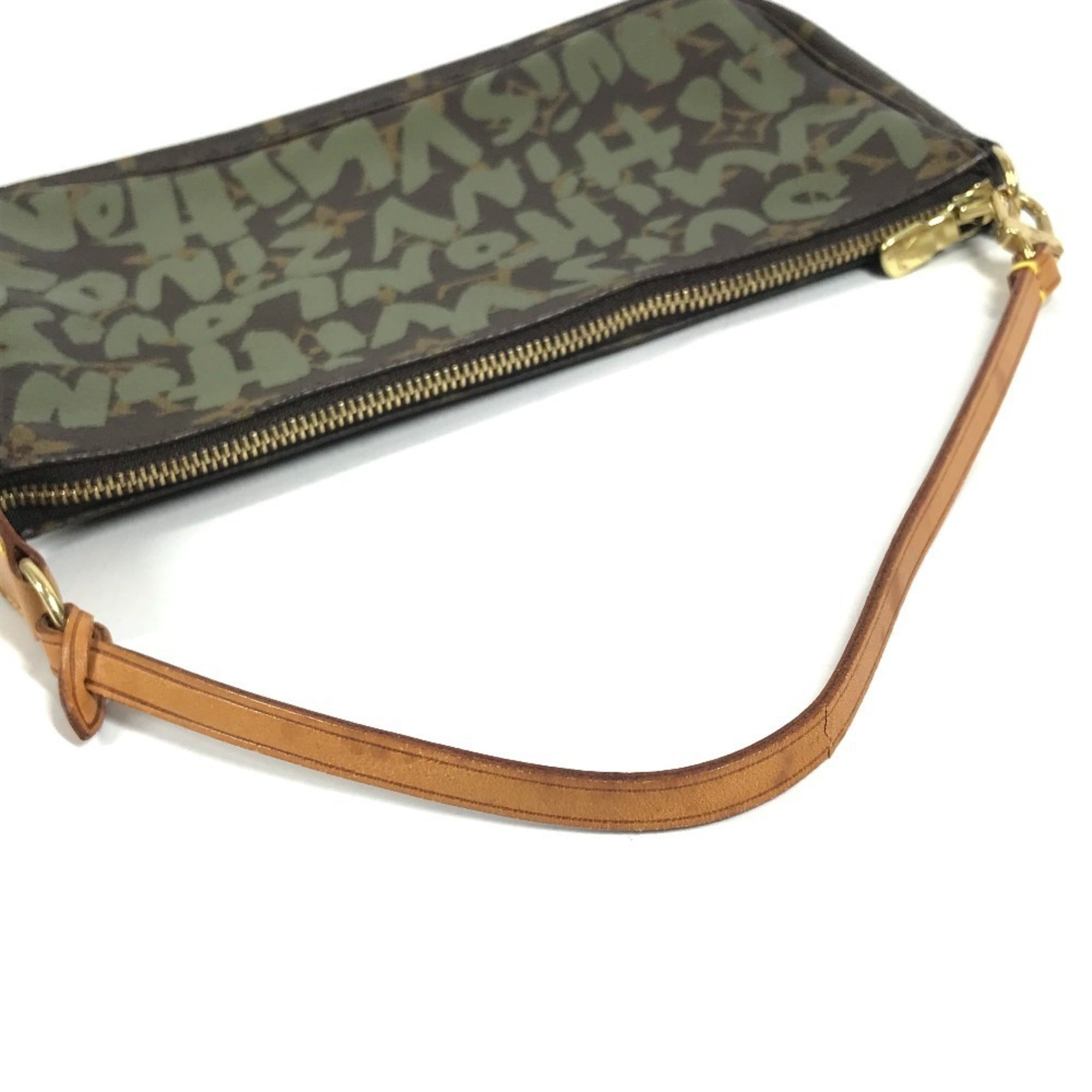 Louis Vuitton Brown Khaki Monogram Graffiti Handbag Pochette Pouch Shoulder Bag (Pre-Owned)