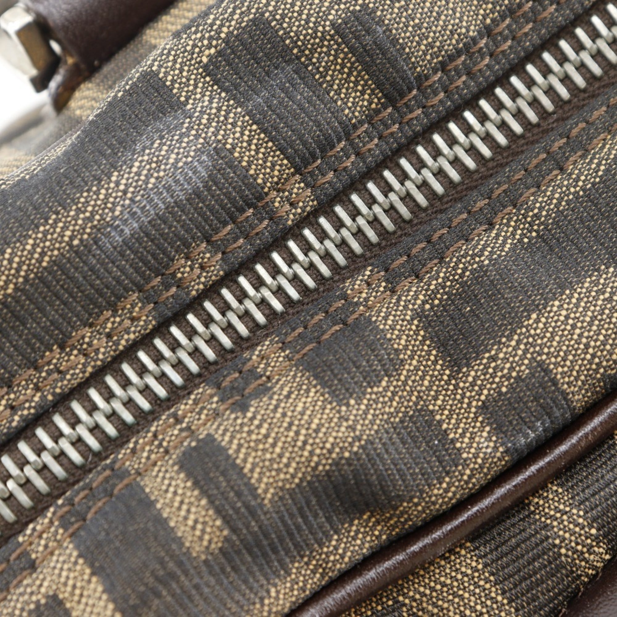 Fendi Brown Nylon Canvas Handbag (Pre-Owned)