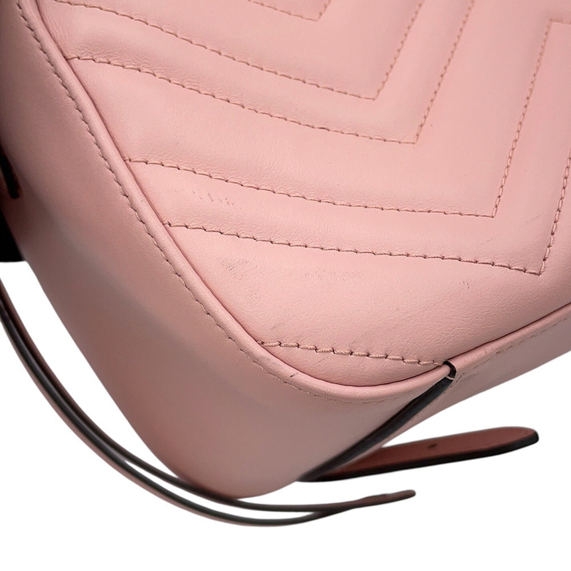 Gucci Gg Marmont Pink Leather Backpack (Pre-Owned)
