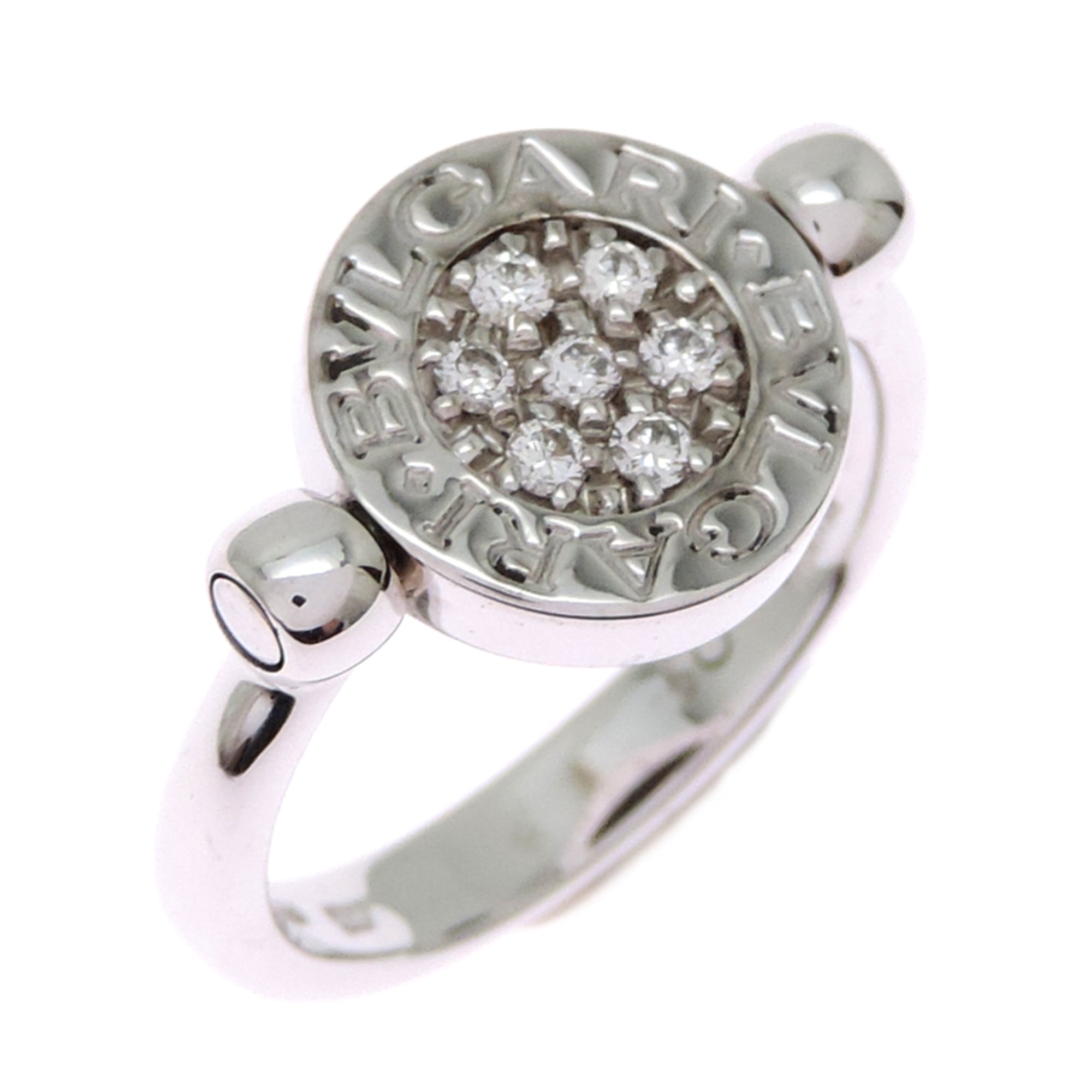 Bvlgari Silver Black White Gold (18K) Band Ring (Pre-Owned)