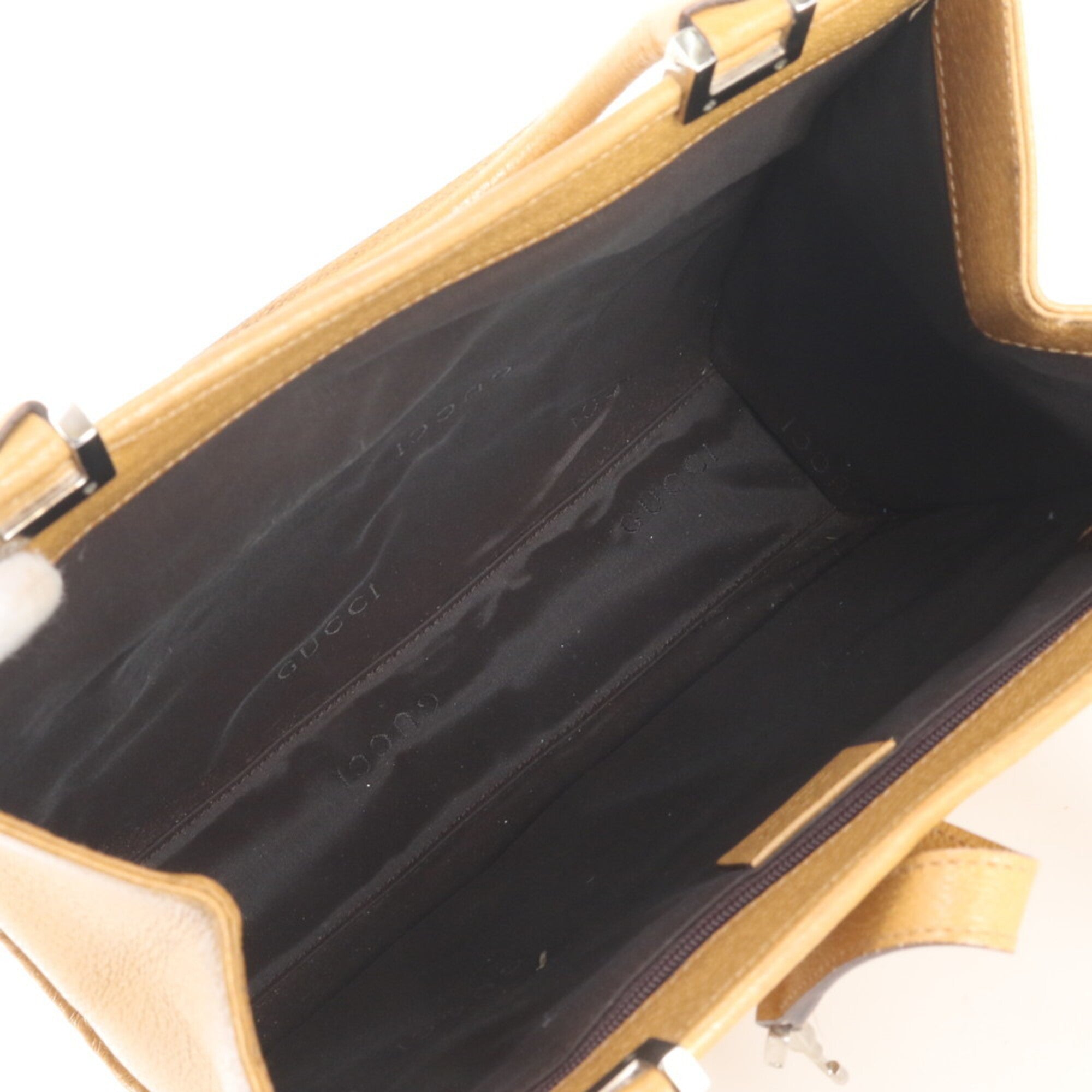 Gucci Brown Leather Handbag Tote Bag (Pre-Owned)