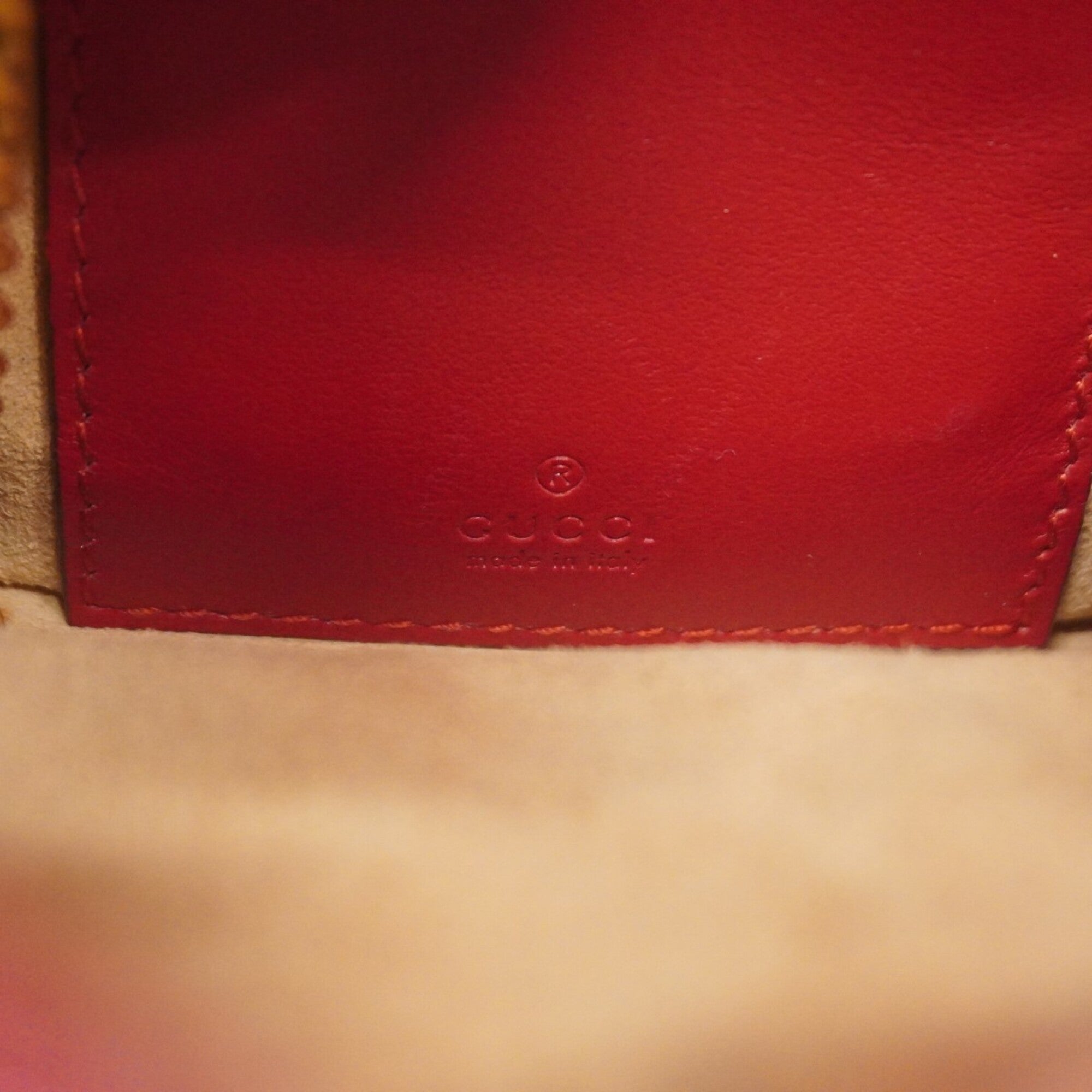Gucci Red Color Leather Shoulder Bag (Pre-Owned)