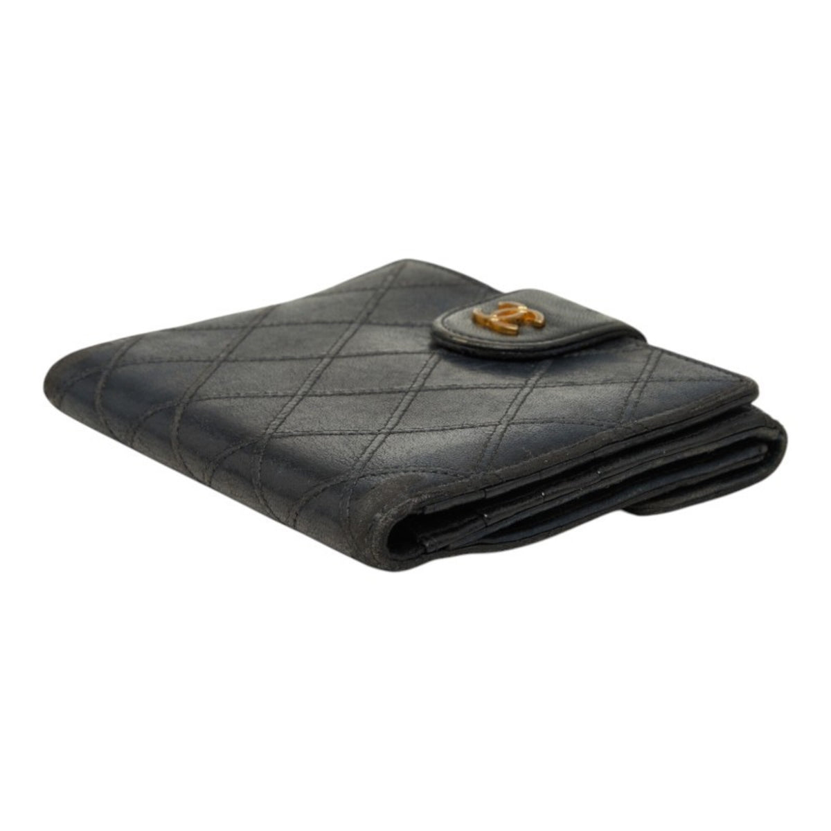 Chanel Black Leather Wallet (Bi-Fold) (Pre-Owned)