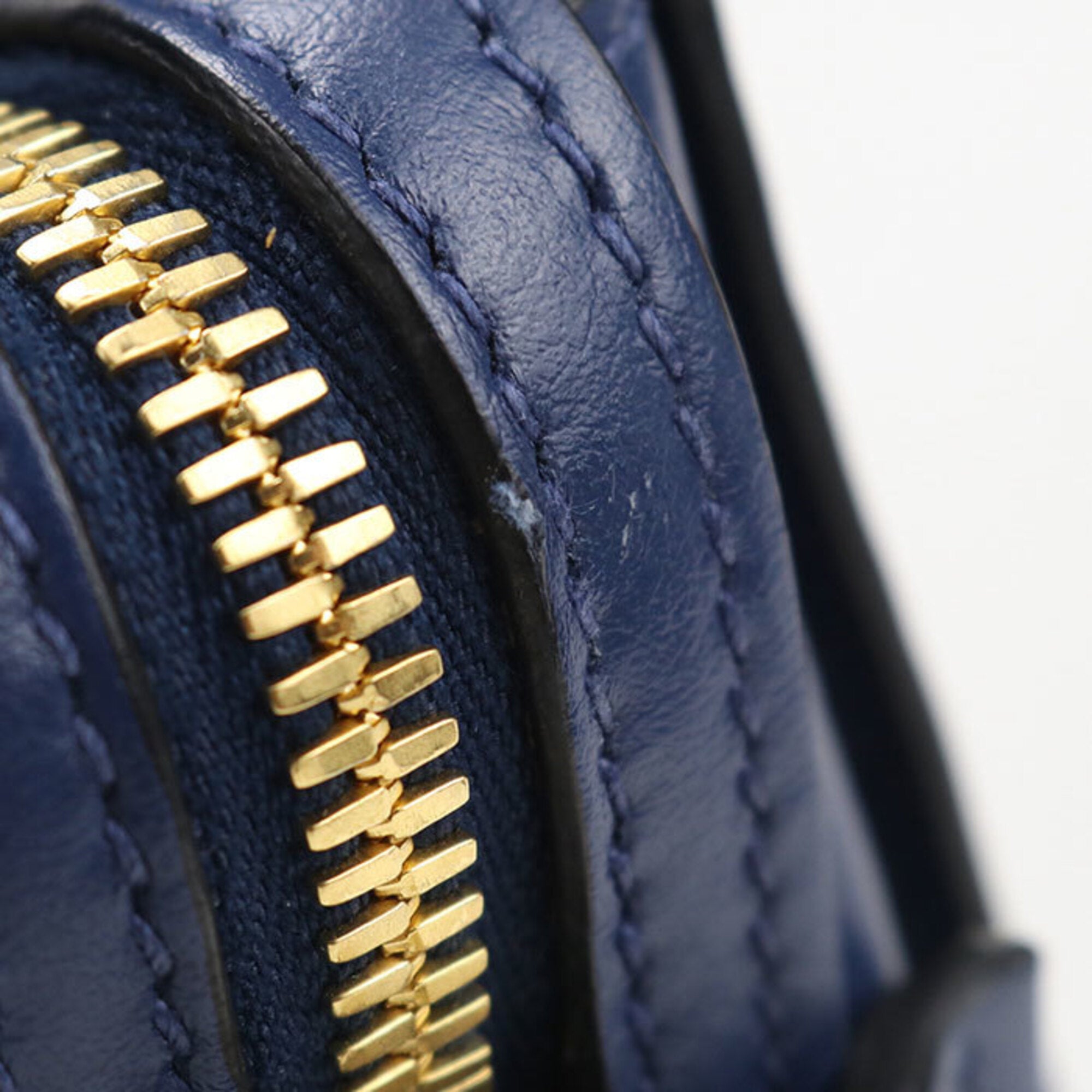 Prada Navy Leather Shoulder Bag (Pre-Owned)