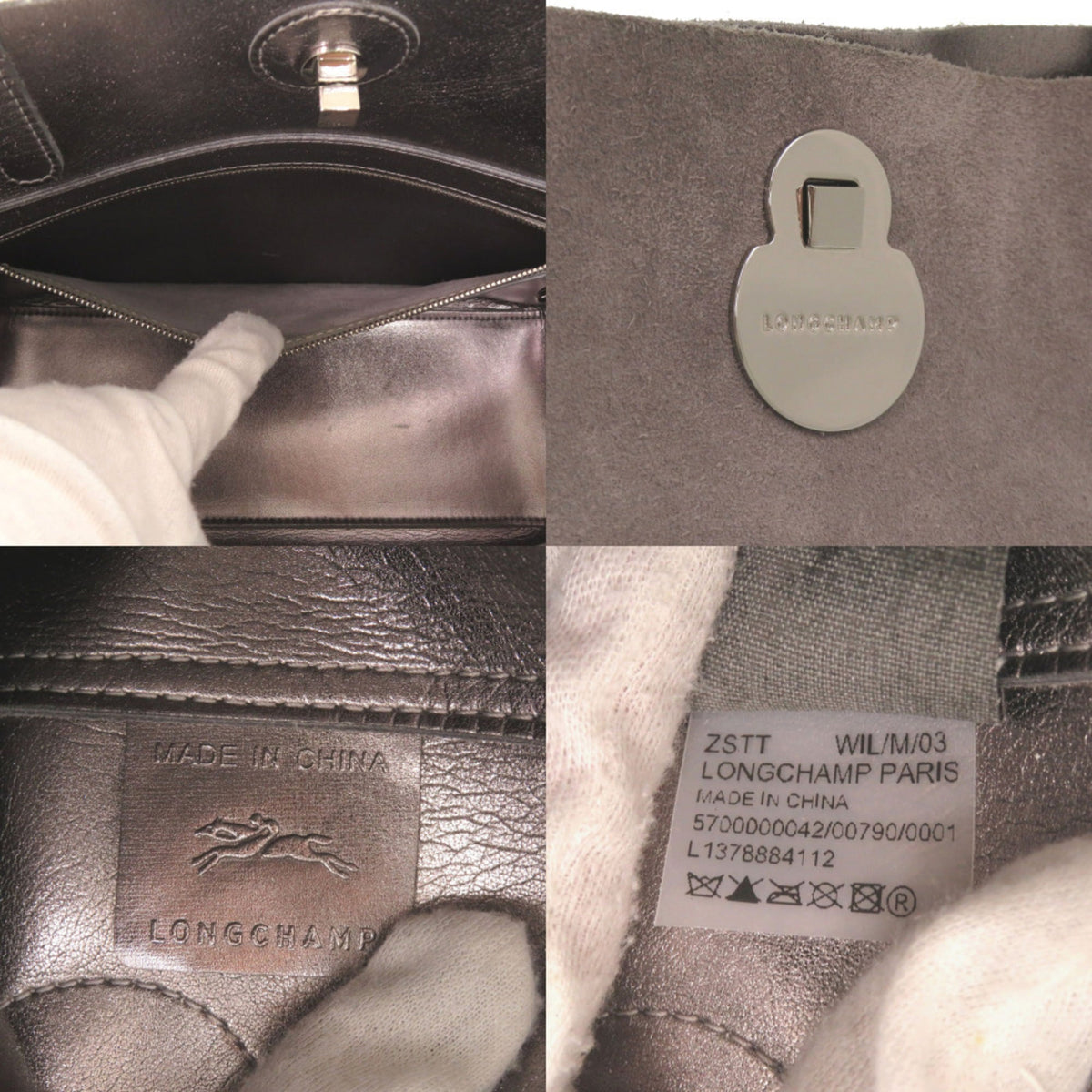 Longchamp Gray Suede Tote Bag (Pre-Owned)