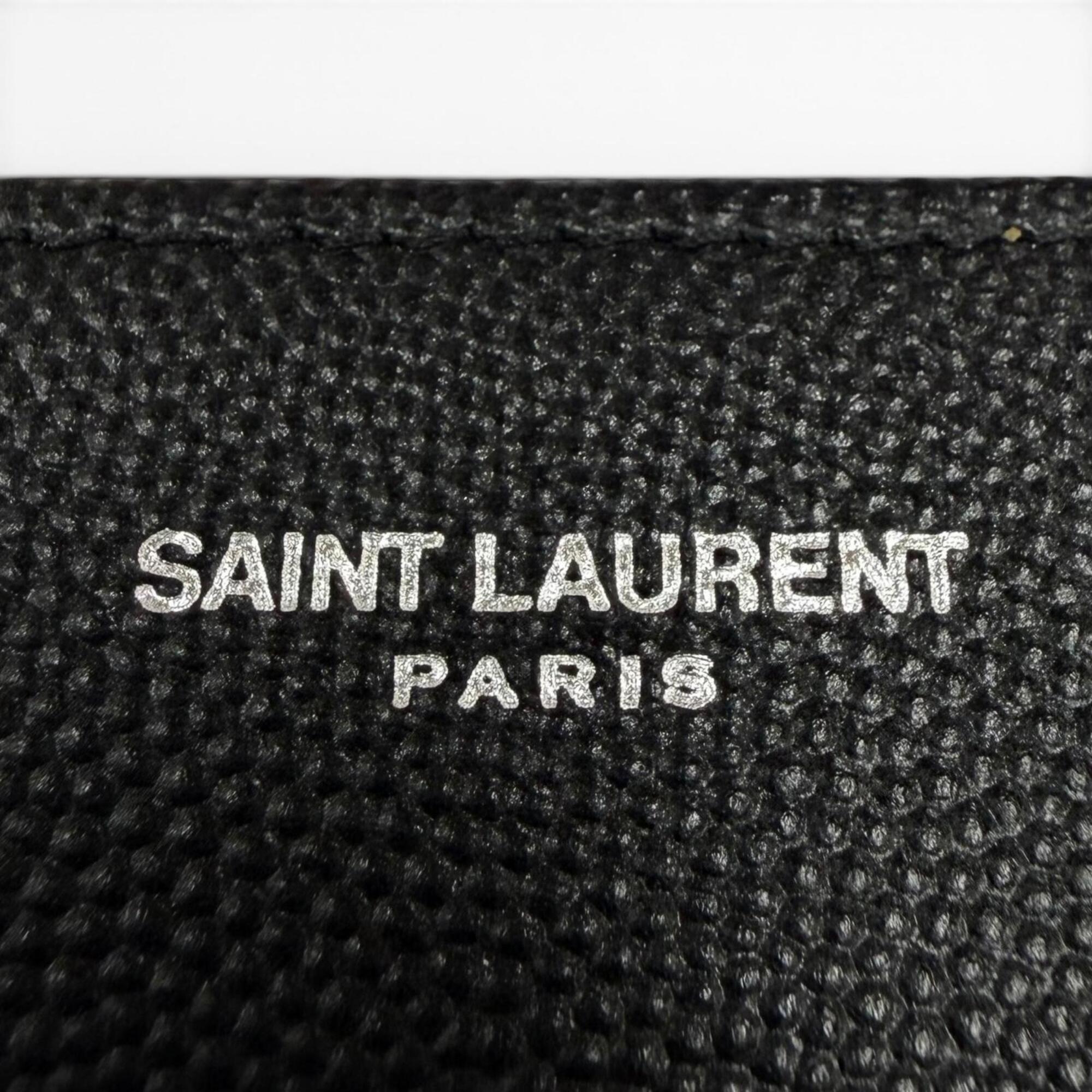 Saint Laurent Black Leather Long Wallet (Bi-Fold) (Pre-Owned)