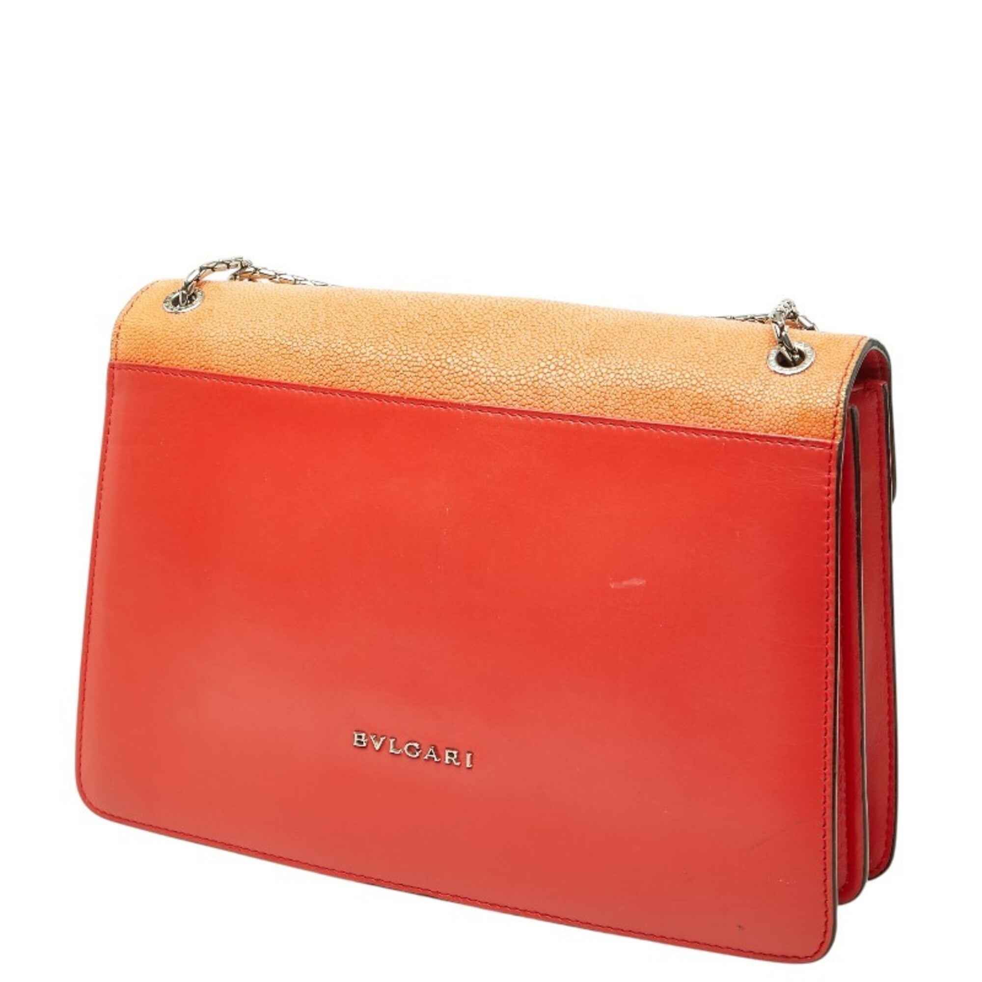 Bvlgari Orange Leather Shoulder Bag (Pre-Owned)