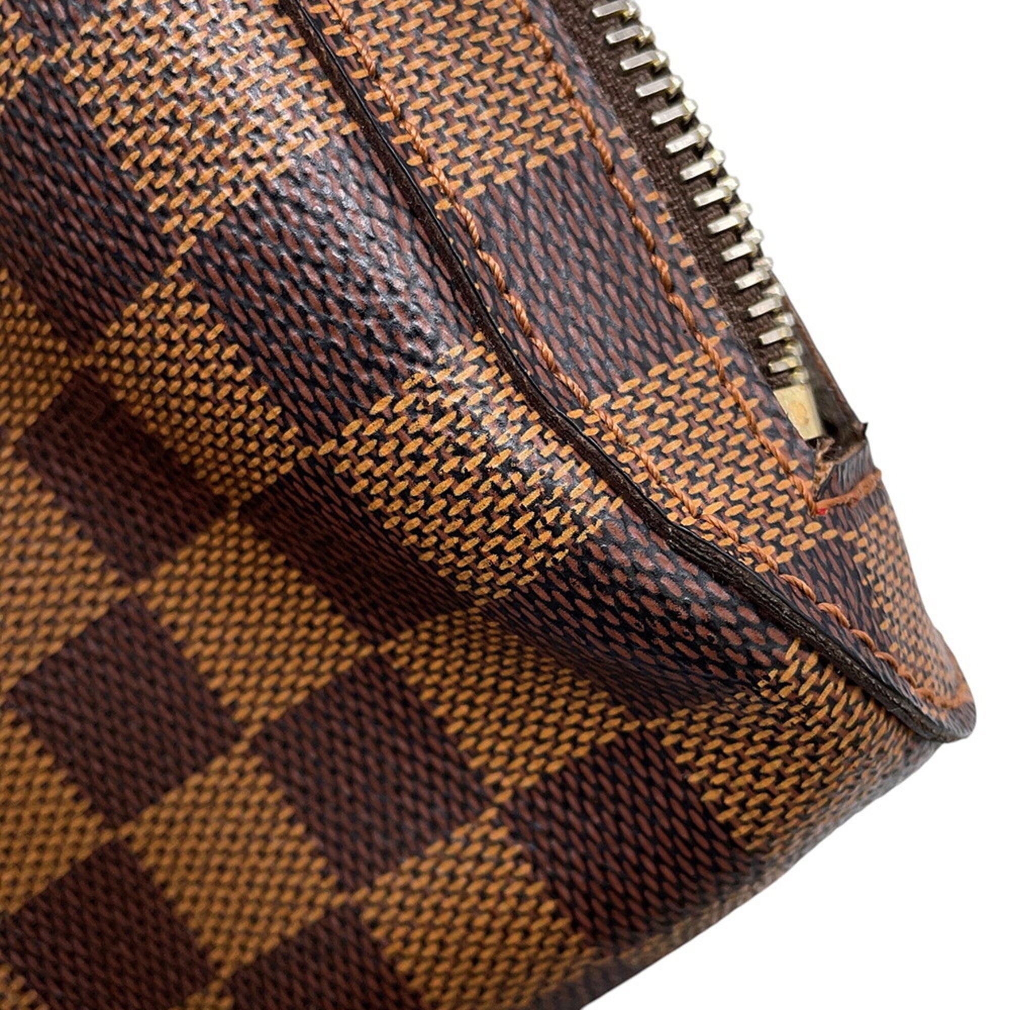 Louis Vuitton Brown Damier Canvas Ebene Exotic Leather Handbag Pouch Shoulder Bag Sling Bag (Pre-Owned)