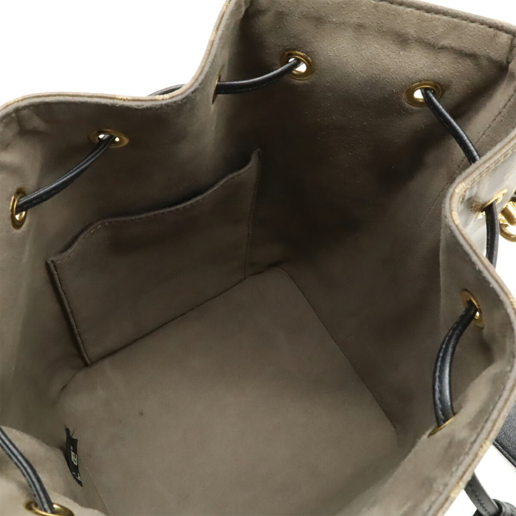 Fendi Zucca Beige Black Brown Coated Canvas Leather Handbag Shoulder Bag (Pre-Owned)