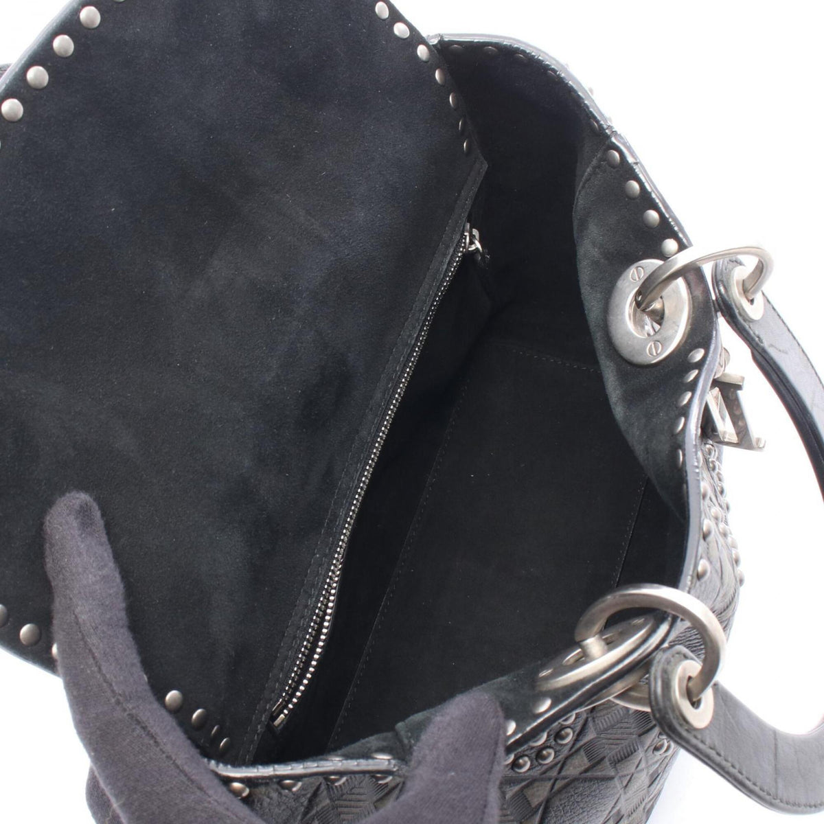 Christian Dior Black Khaki Leather Handbag (Pre-Owned)