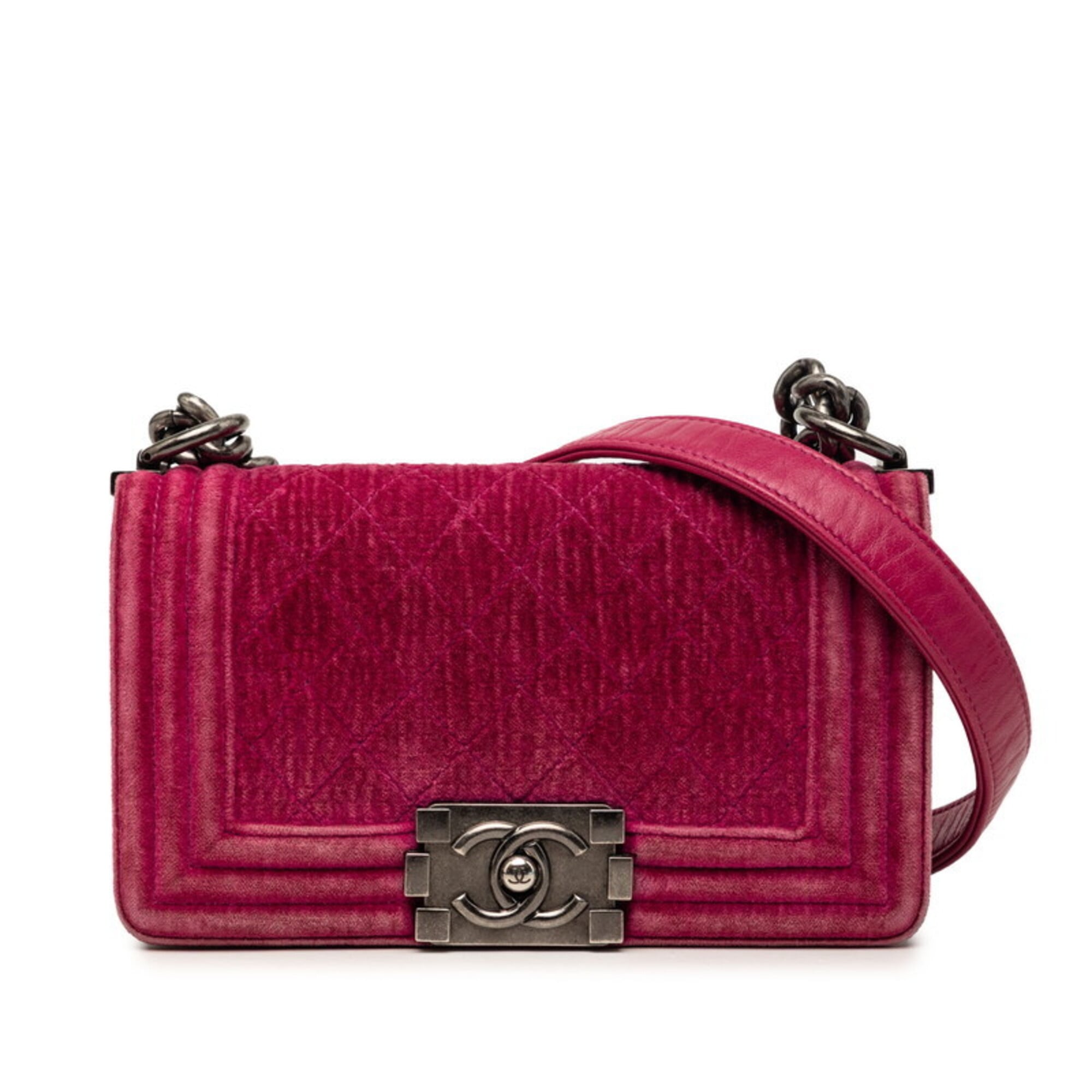 Chanel Boy Chanel Pink Leather Shoulder Bag (Pre-Owned)