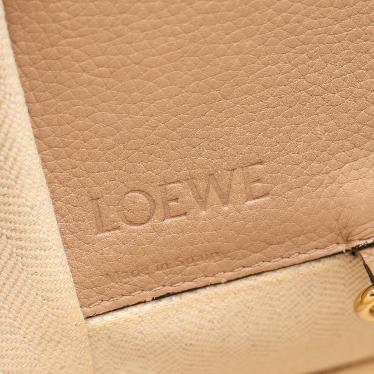 Loewe Beige Gray Leather Handbag (Pre-Owned)