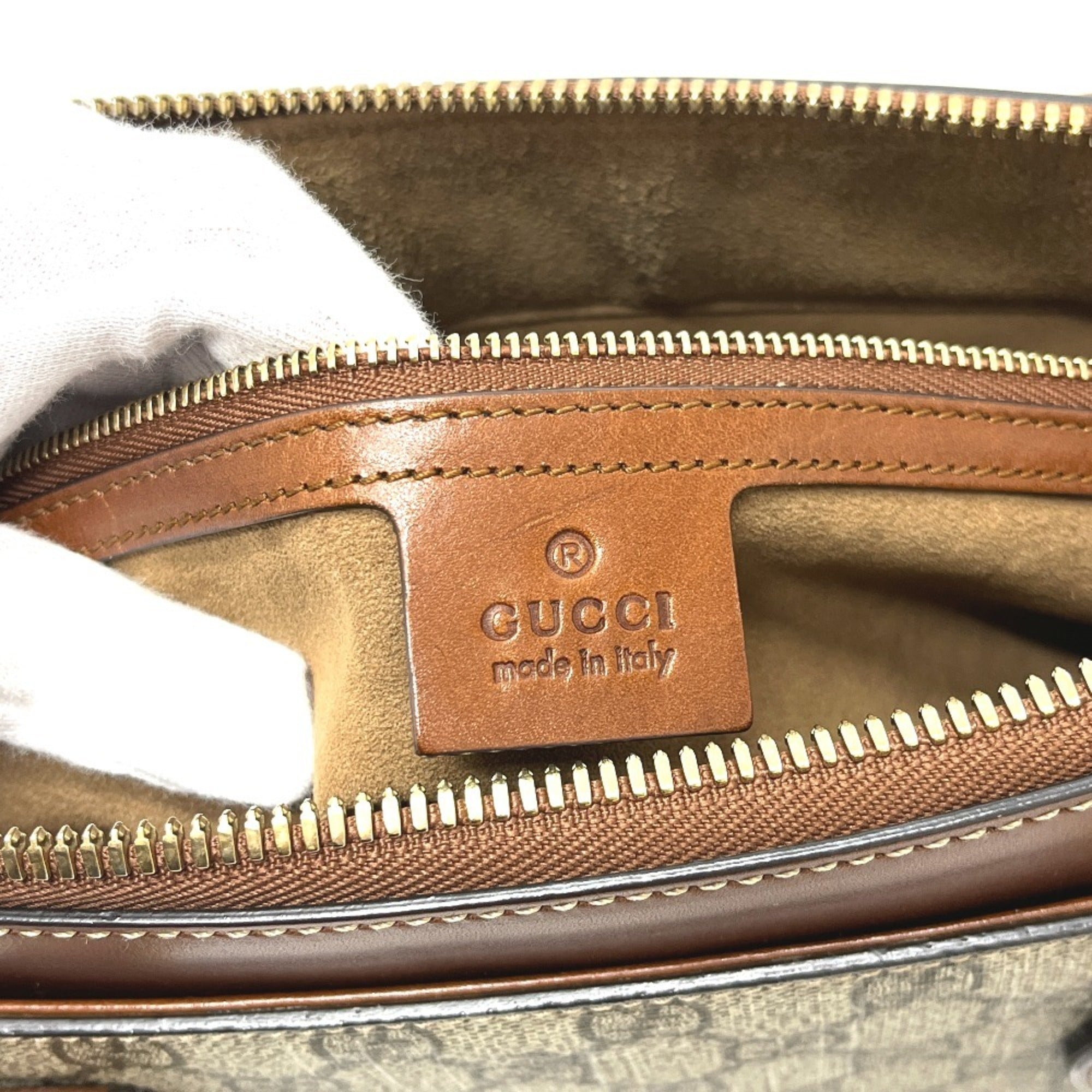 Gucci Beige Gg Canvas Handbag Shopping Bag Tote Bag (Pre-Owned)