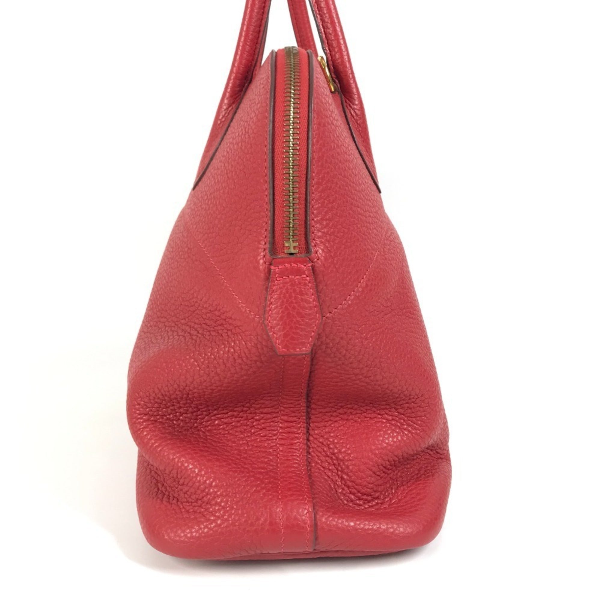 Hermes Red Color Taurillon Clemence Leather Handbag Tote Bag (Pre-Owned)