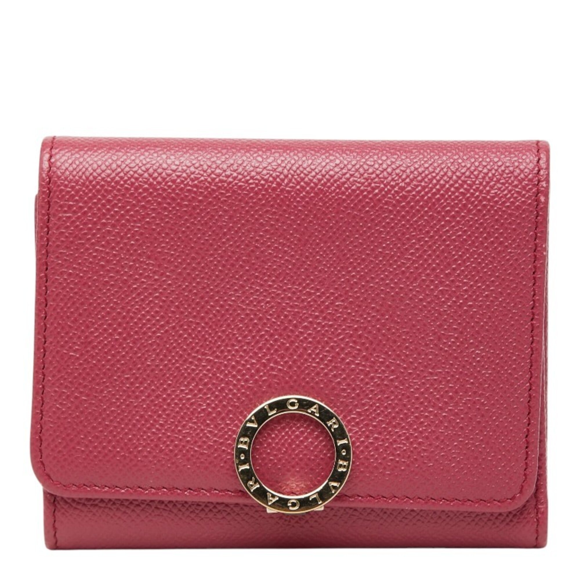 Bvlgari Pink Leather Wallet (Tri-Fold) (Pre-Owned)