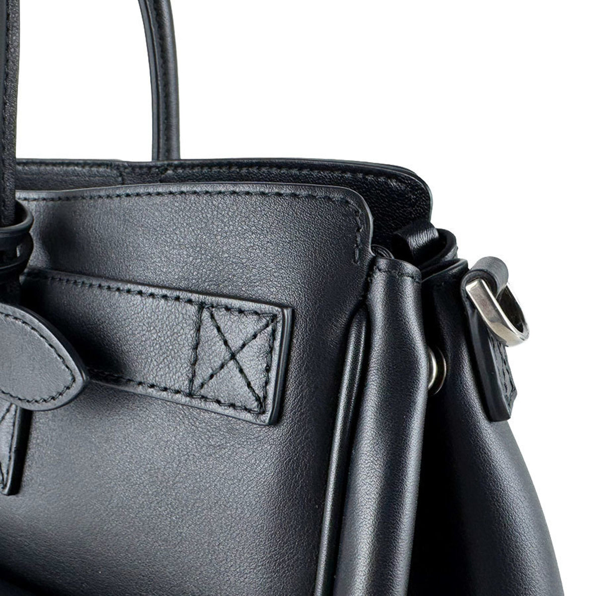 Balenciaga Black Leather Handbag Shoulder Bag (Pre-Owned)