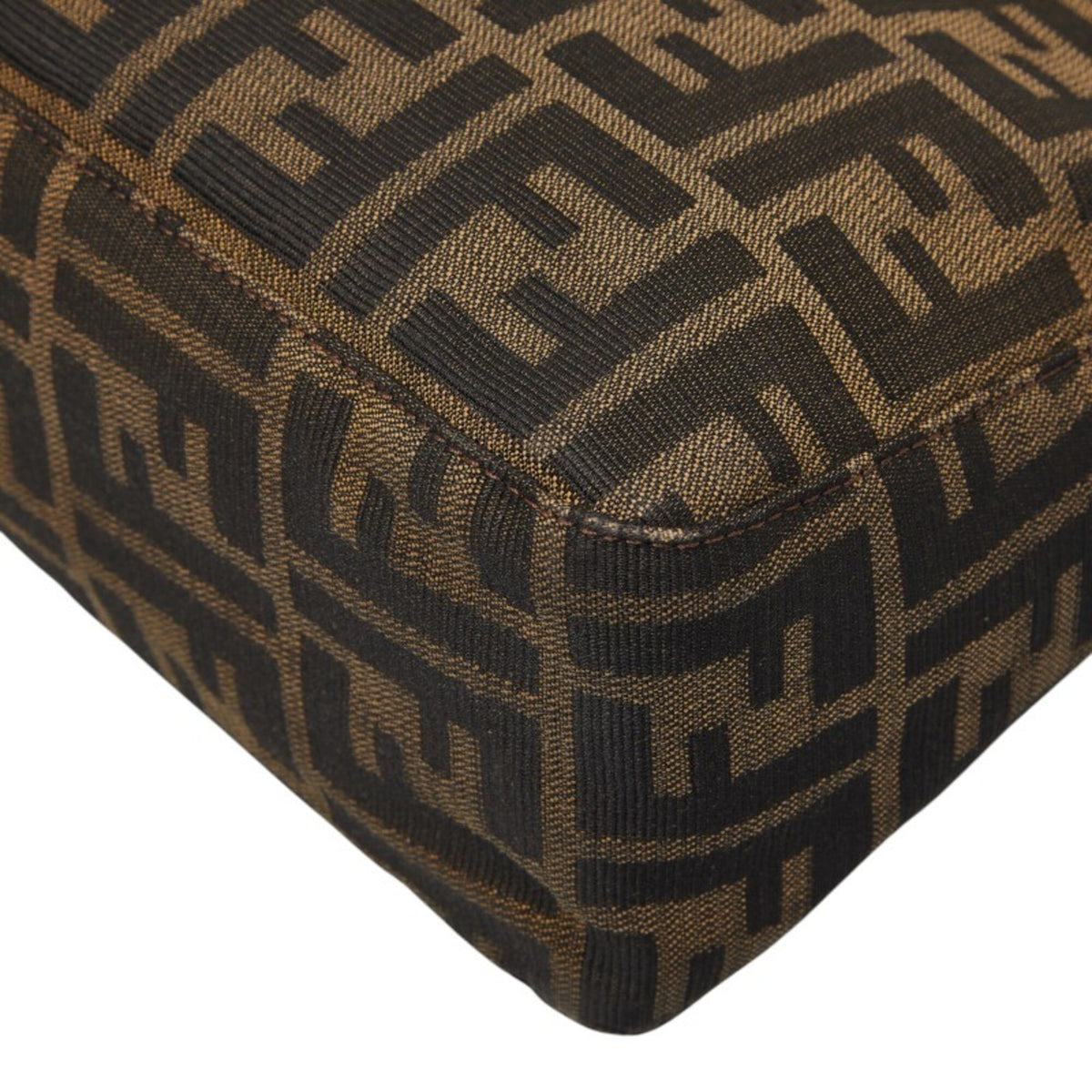 Fendi Brown Canvas Leather Shoulder Bag (Pre-Owned)