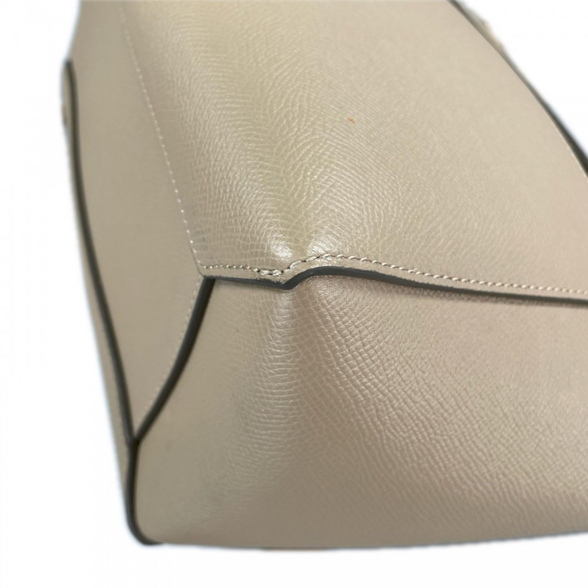 Celine Beige Beige Gold White Leather Handbag (Pre-Owned)