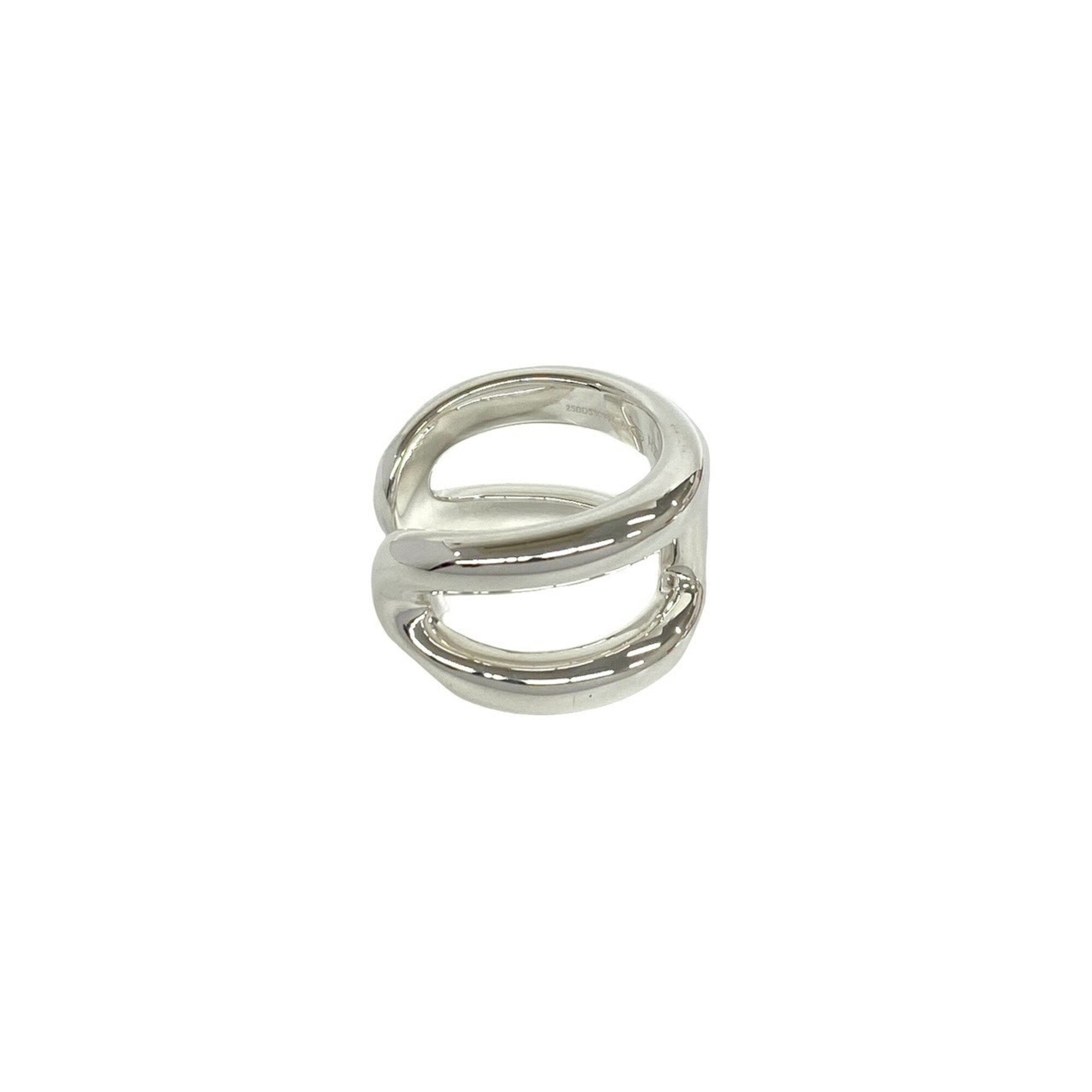 Hermes Silver Silver 925 Band Ring (Pre-Owned)
