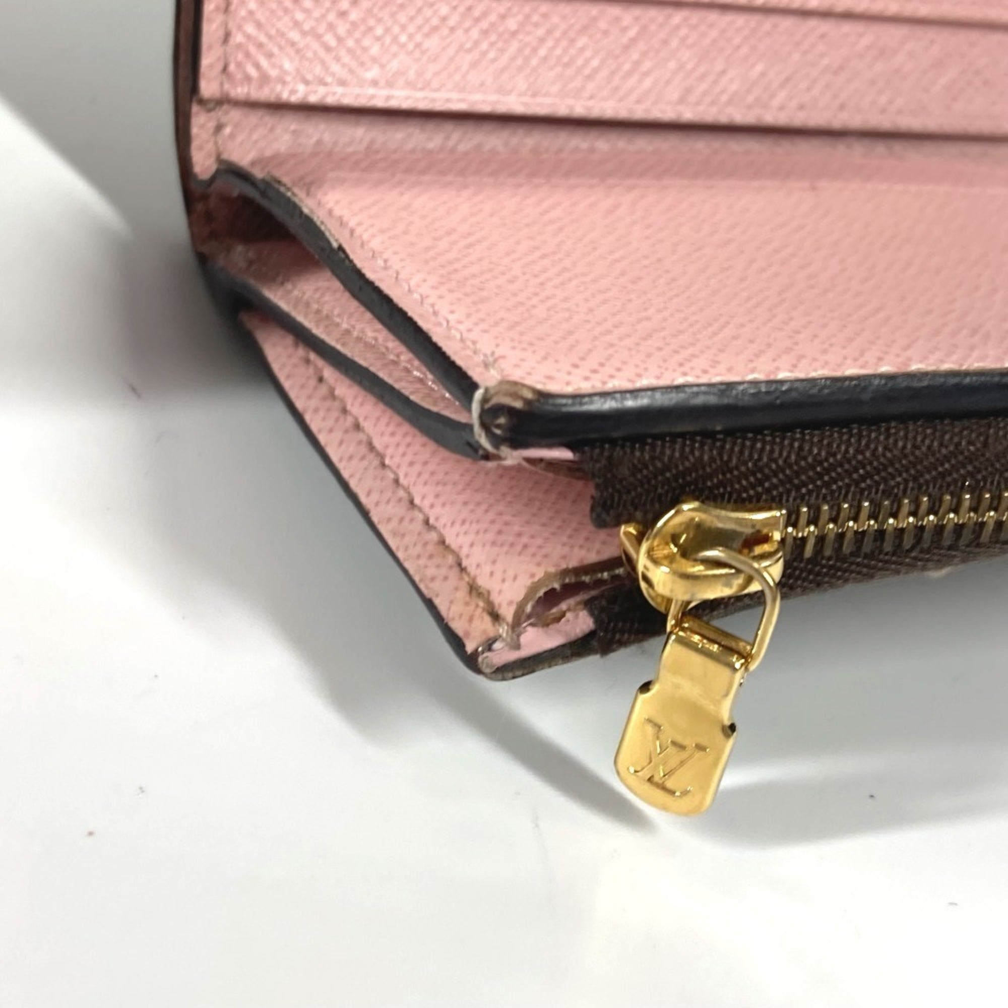Louis Vuitton Brown Pink Monogram Wallet (Tri-Fold) (Pre-Owned)