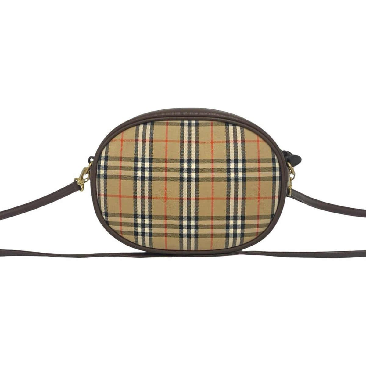 Burberry Beige Brown Canvas Leather Shoulder Bag (Pre-Owned)